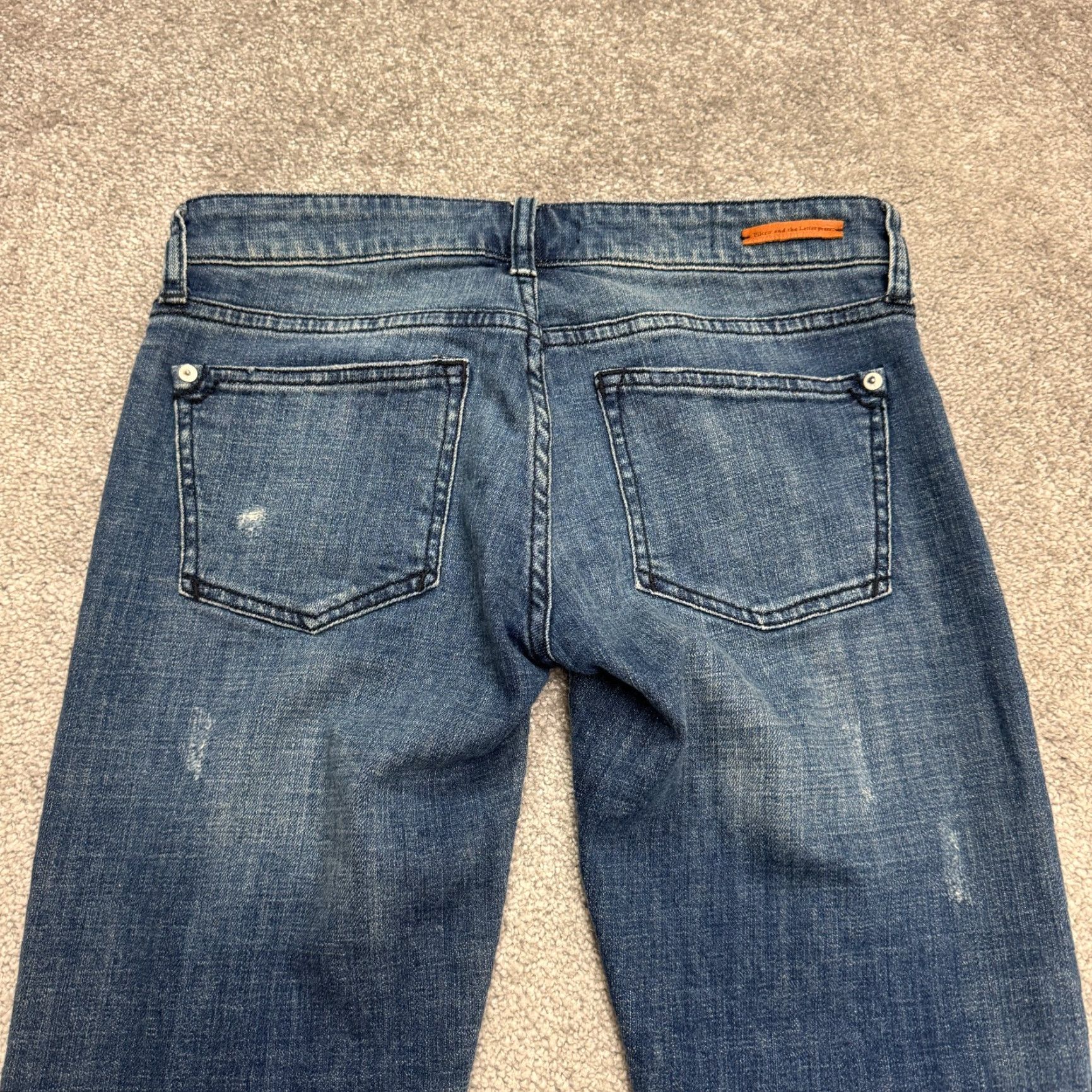 Vintage Pilcro And The LetterRess Slim Boyfriend Denim Jeans Womens 25P Distressed Blue Cotton Spandex 5-Pocket Designer Streetwear Modern Jeans Womens Size 42" / US 20 - 3 Thumbnail