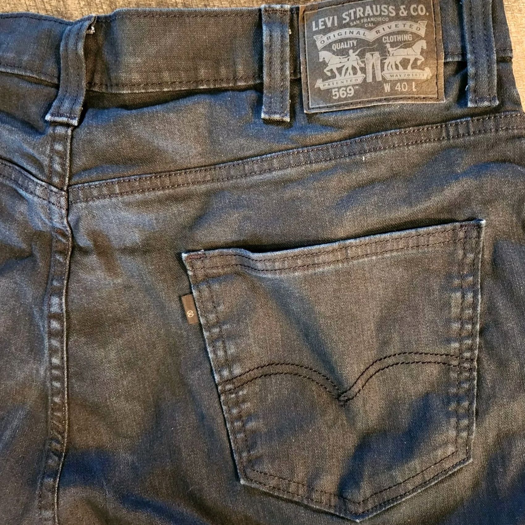 Levi's Levi's Bermuda Shorts Denim 569 Loose Fit Mens 40x12 Dark Wash Blue Black Tag Casual Travel 5-Pocket Stretch Size US 40 / EU 56 - 5 Thumbnail
