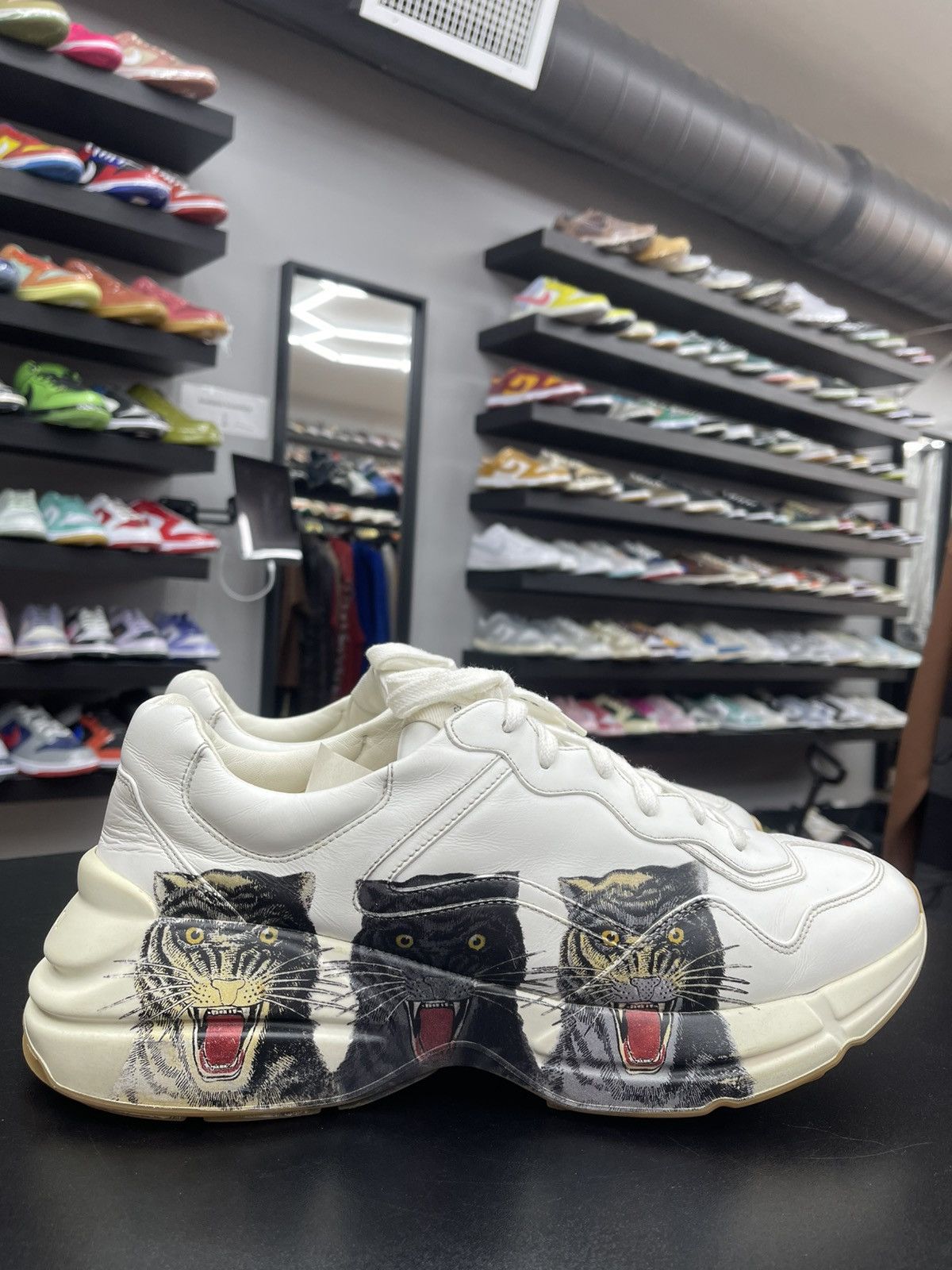 Gucci Size 12.5US/12G - Gucci Rython Apollo Triple Tiger Leather Size US 12.5 / EU 45-46 - 3 Thumbnail