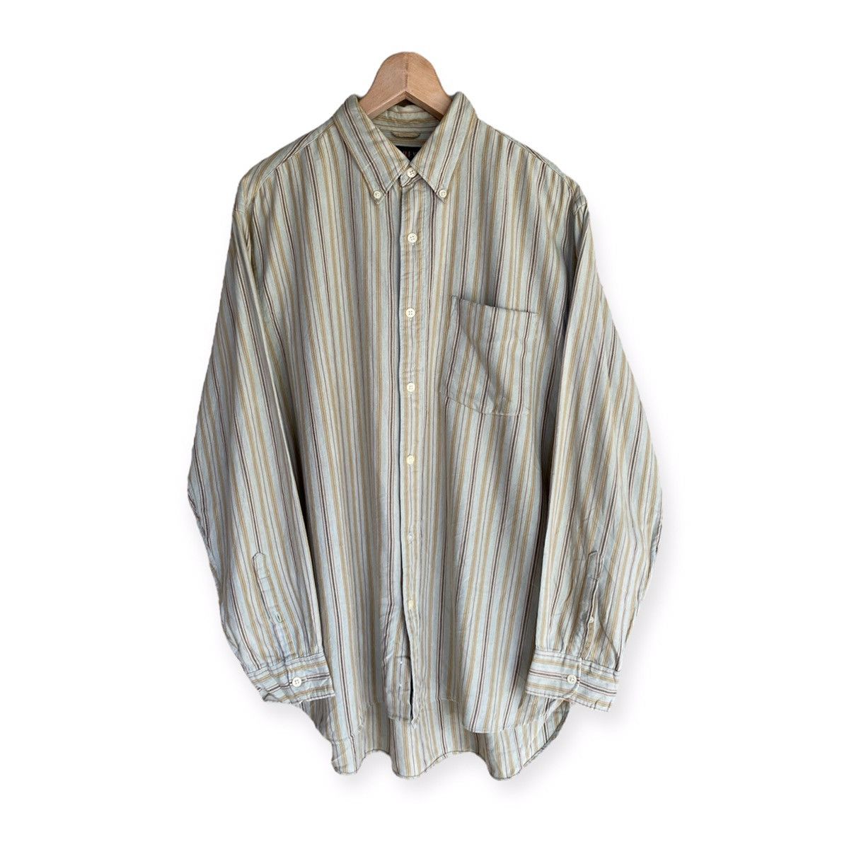 J.Crew Vintage J.Crew Stripe Design Flannel Shirt Button Up Size US L / EU 52-54 / 3 - 1 Thumbnail
