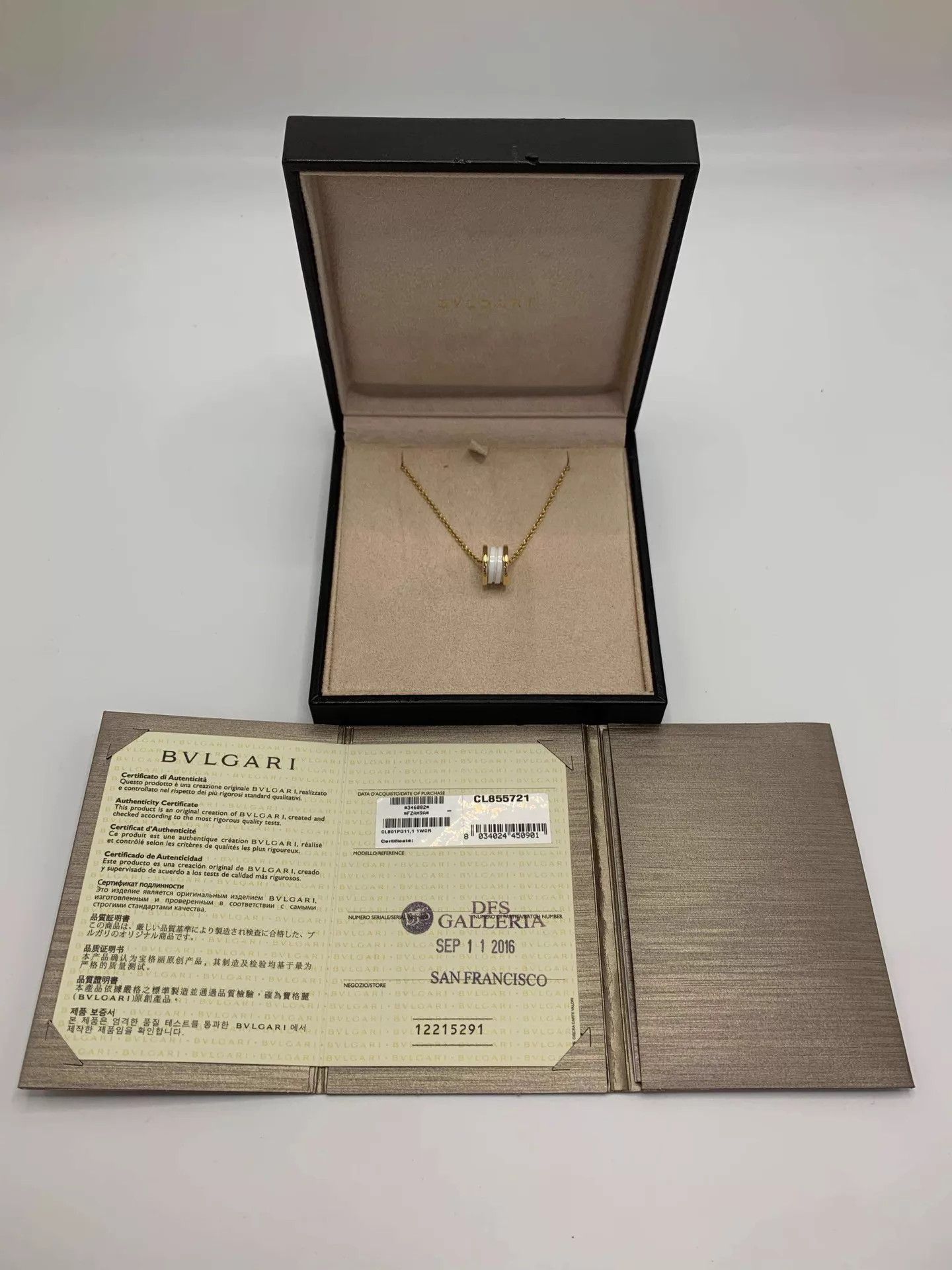 Bvlgari Bvlgari 16 RG White Ceramic Spring Chain Box & Card Size ONE SIZE - 5 Thumbnail