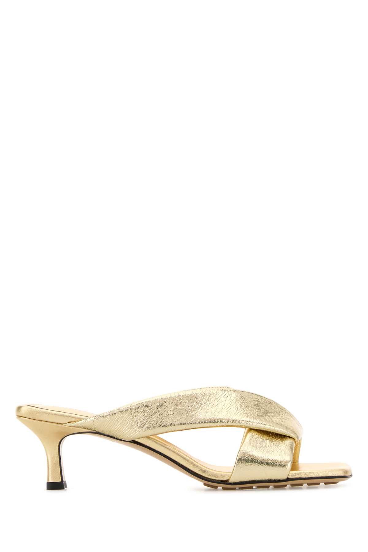 Bottega Veneta Gold Leather Niva Mules Size US 8 / IT 38 - 1 Thumbnail