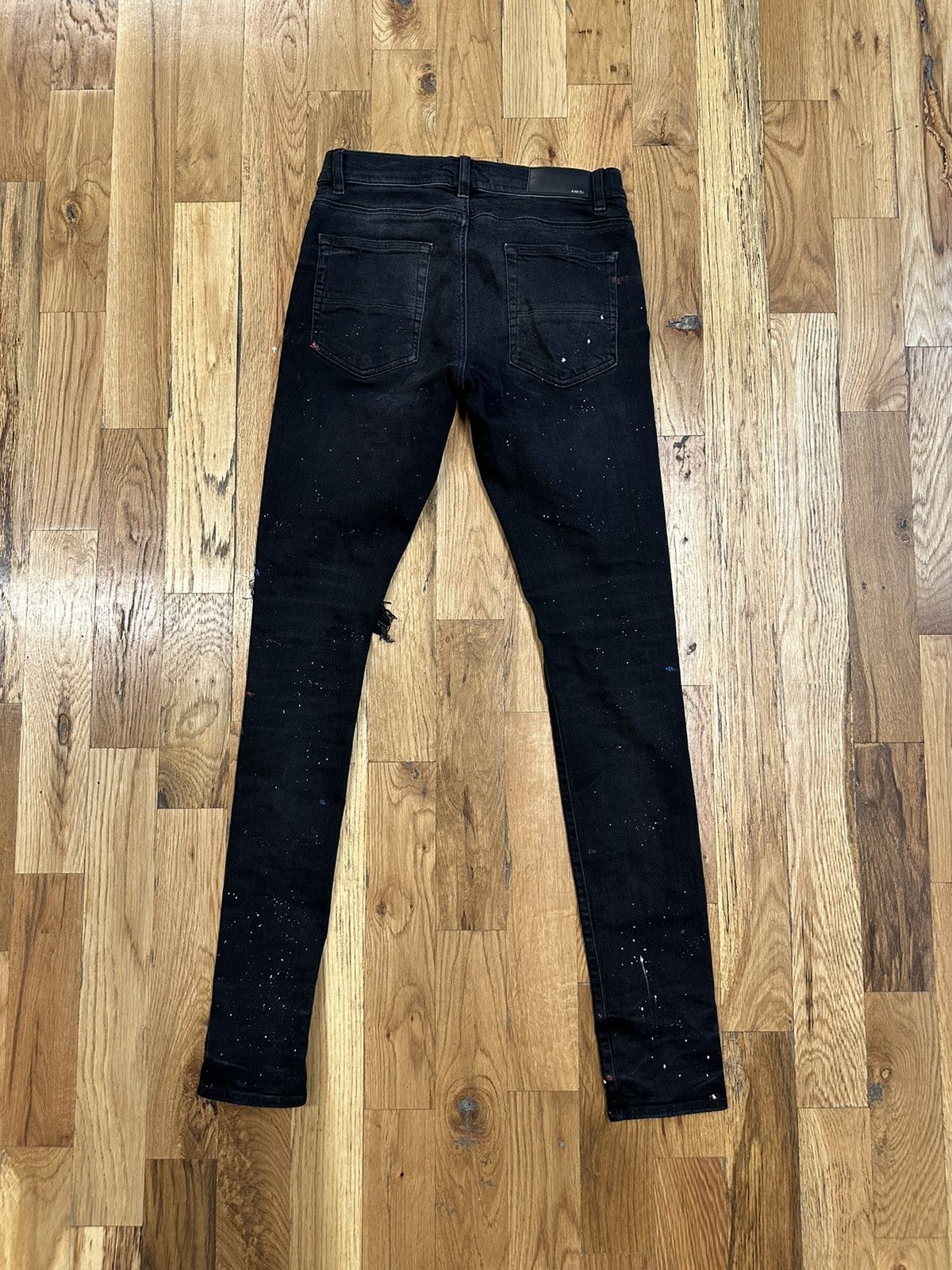 Amiri Amiri White Paint Splatter Black Denim Jeans Size 30 Size US 30 / EU 46 - 2 Thumbnail