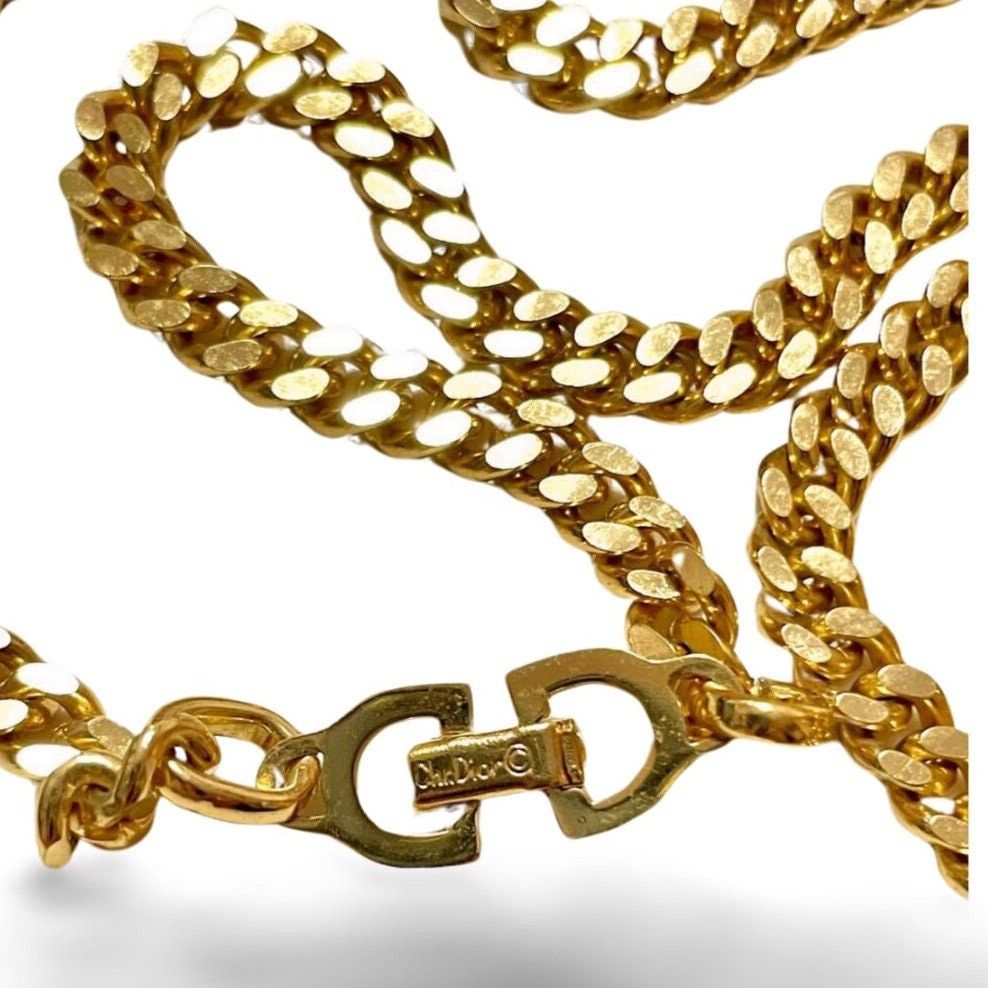 Dior Vintage Christian Dior golden chain necklace with crystal CD Size ONE SIZE - 6 Thumbnail