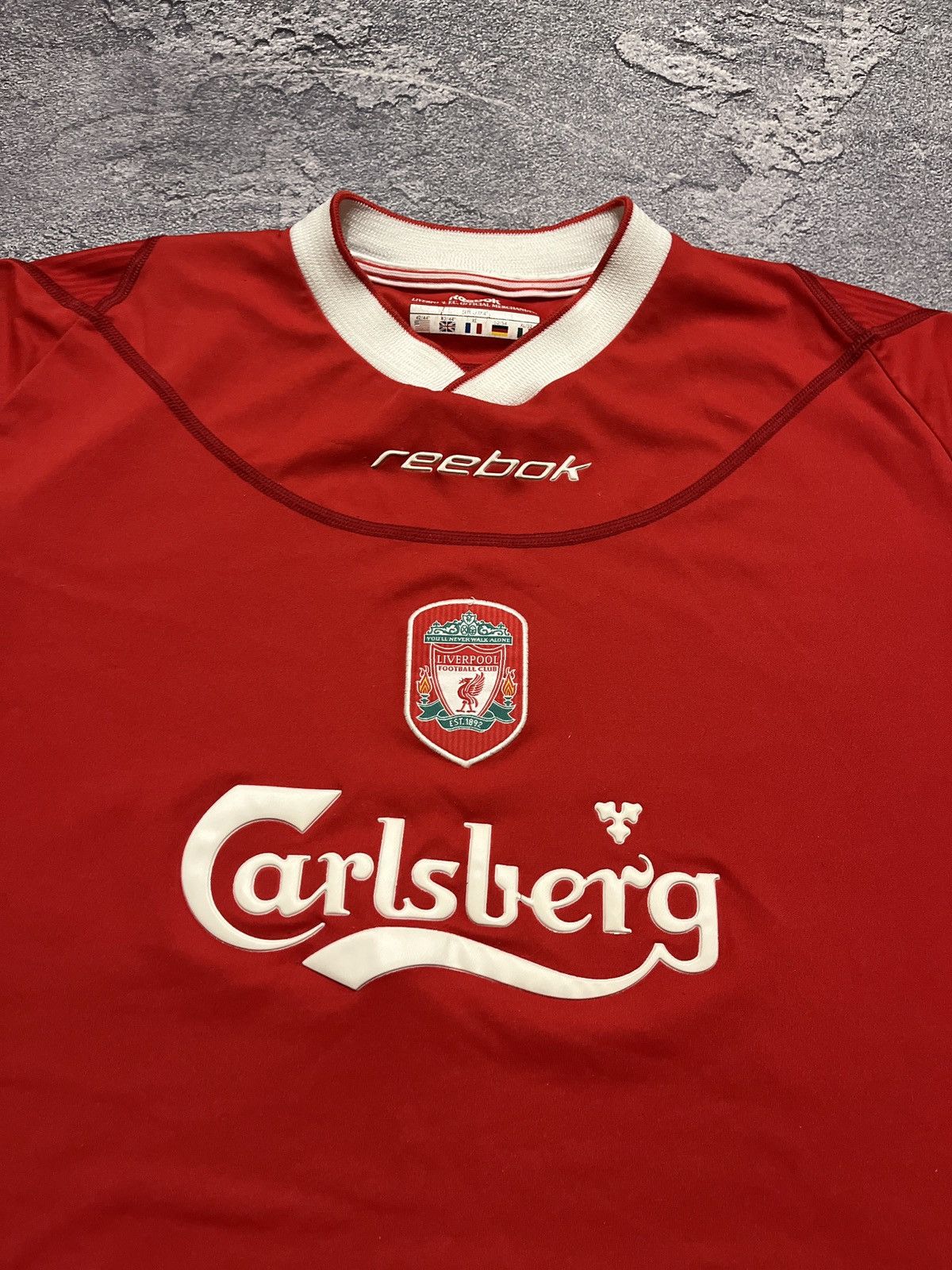 Reebok × Vintage Liverpool Vintage Reebok Carlsberg Jersey Size US XL / EU 56 / 4 - 2 Thumbnail