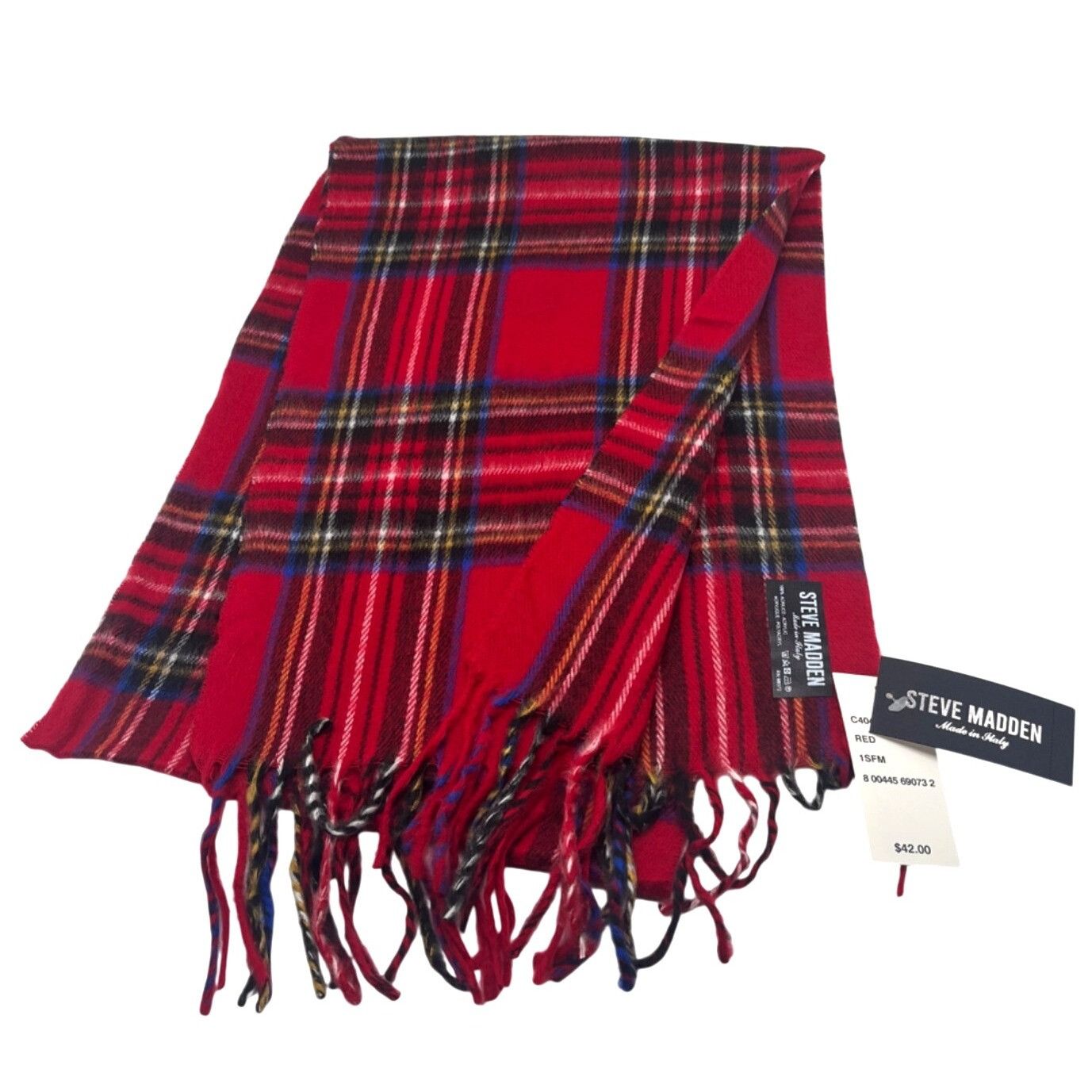 Steve Madden Steve Madden Mid Weight Plaid Pattern Muffler Scarf, 11”x 70 Size ONE SIZE - 2 Thumbnail