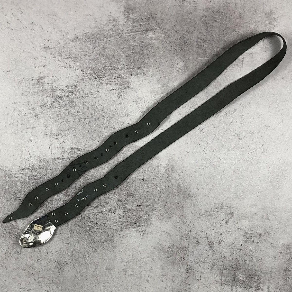 Vintage Y2K Vintage Silver Chrome Python Snake Buckle Leather Belt Size ONE SIZE - 10 Thumbnail