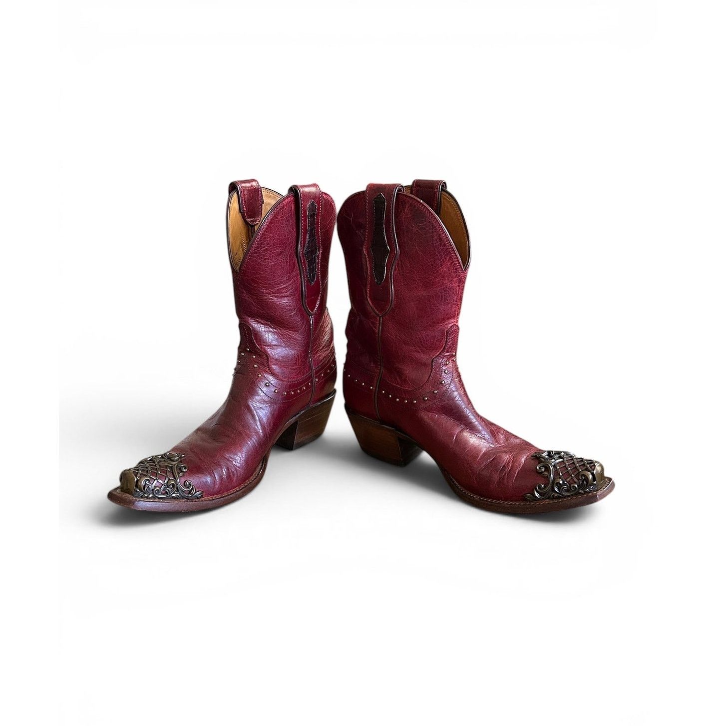 Lucchese Rare Lucchese Classic Filigree Brass Snip Toe Boot Sz 7 Size US 7 / IT 37 - 1 Thumbnail