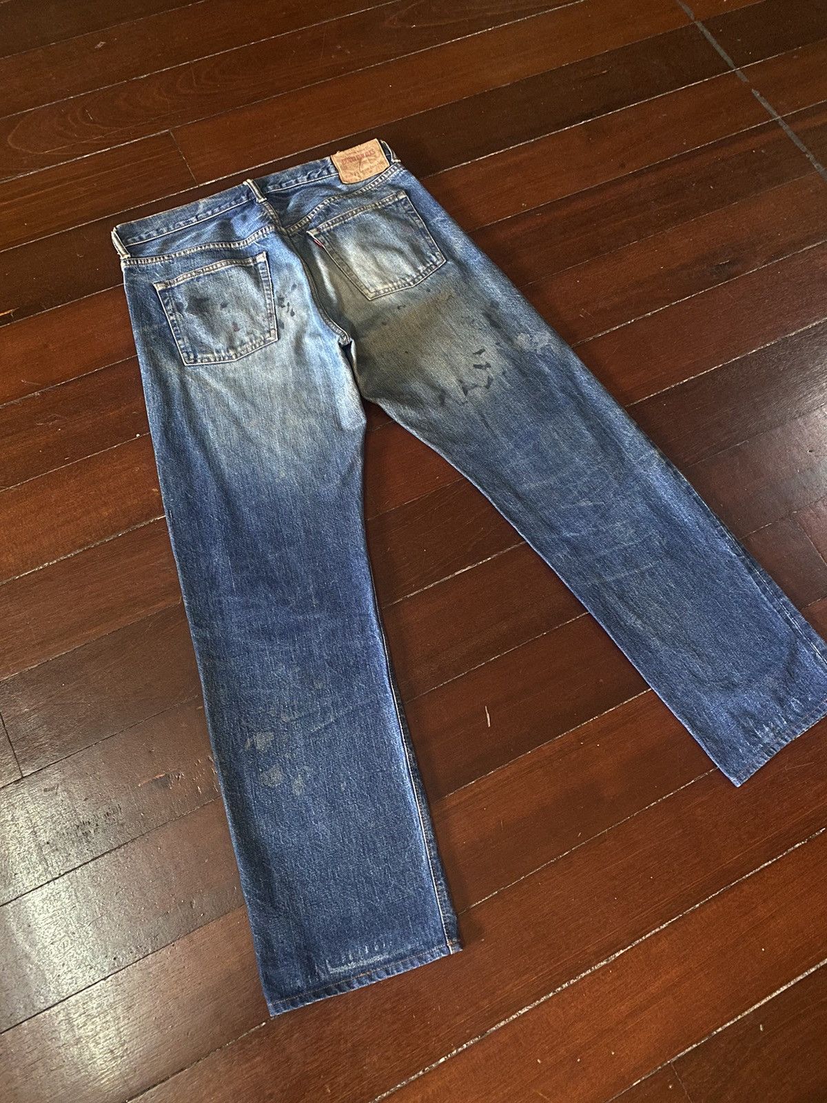Japanese Brand FIRE 🔥 Warehouse DOUBBLE WORKS Selvedge SPLATTED COLOUR Size US 35 - 10 Thumbnail