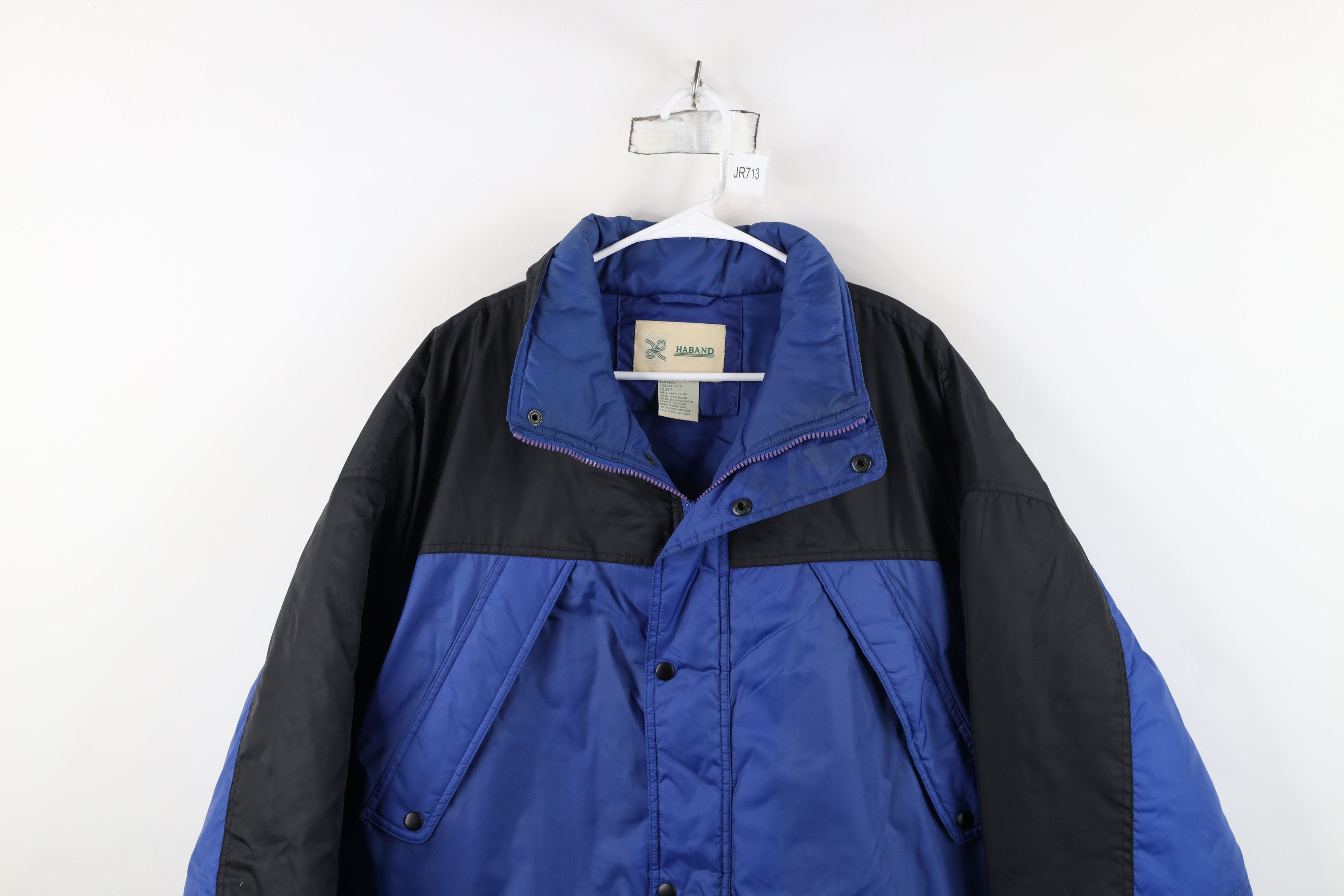 Vintage Vintage 90s Streetwear Block Full Zip Puffer Jacket Blue Size US XXL / EU 58 / 5 - 2 Thumbnail