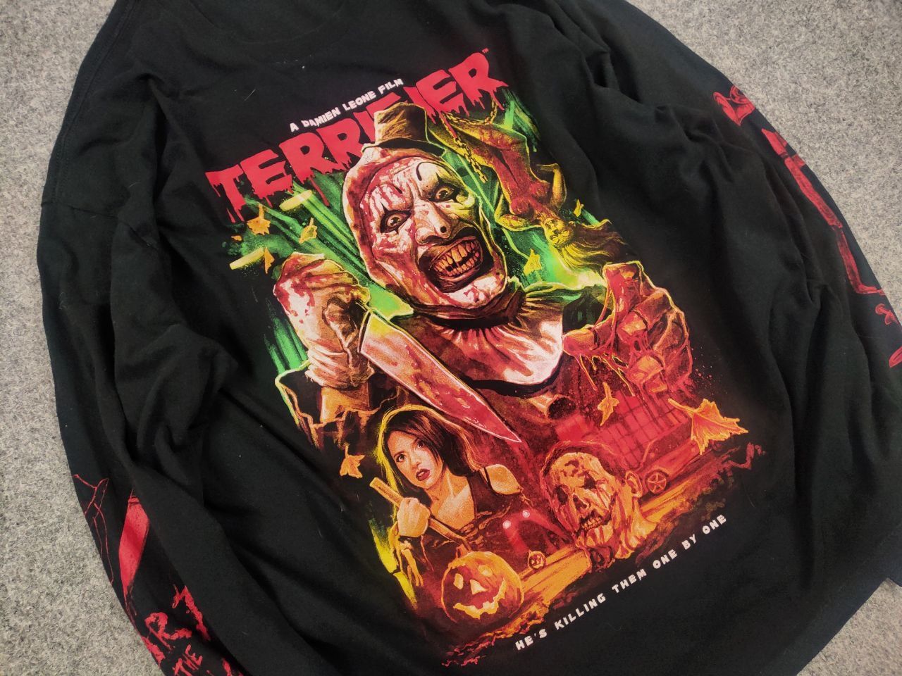 Vintage Terrifier Art The Clown Long sleeve Movie Vintage Style Size US XL / EU 56 / 4 - 5 Thumbnail