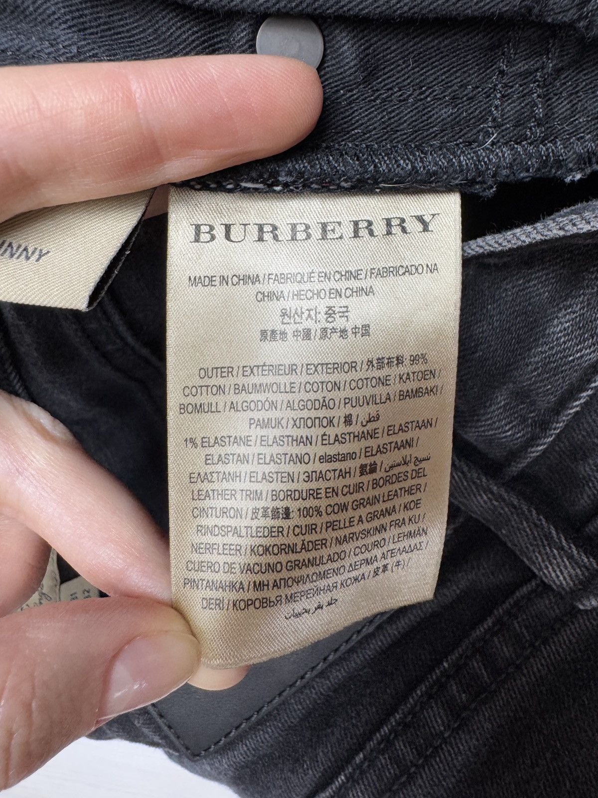 Burberry Burberry London England Skinny Fit grey stretchy denim jeans Size US 31 - 14 Thumbnail