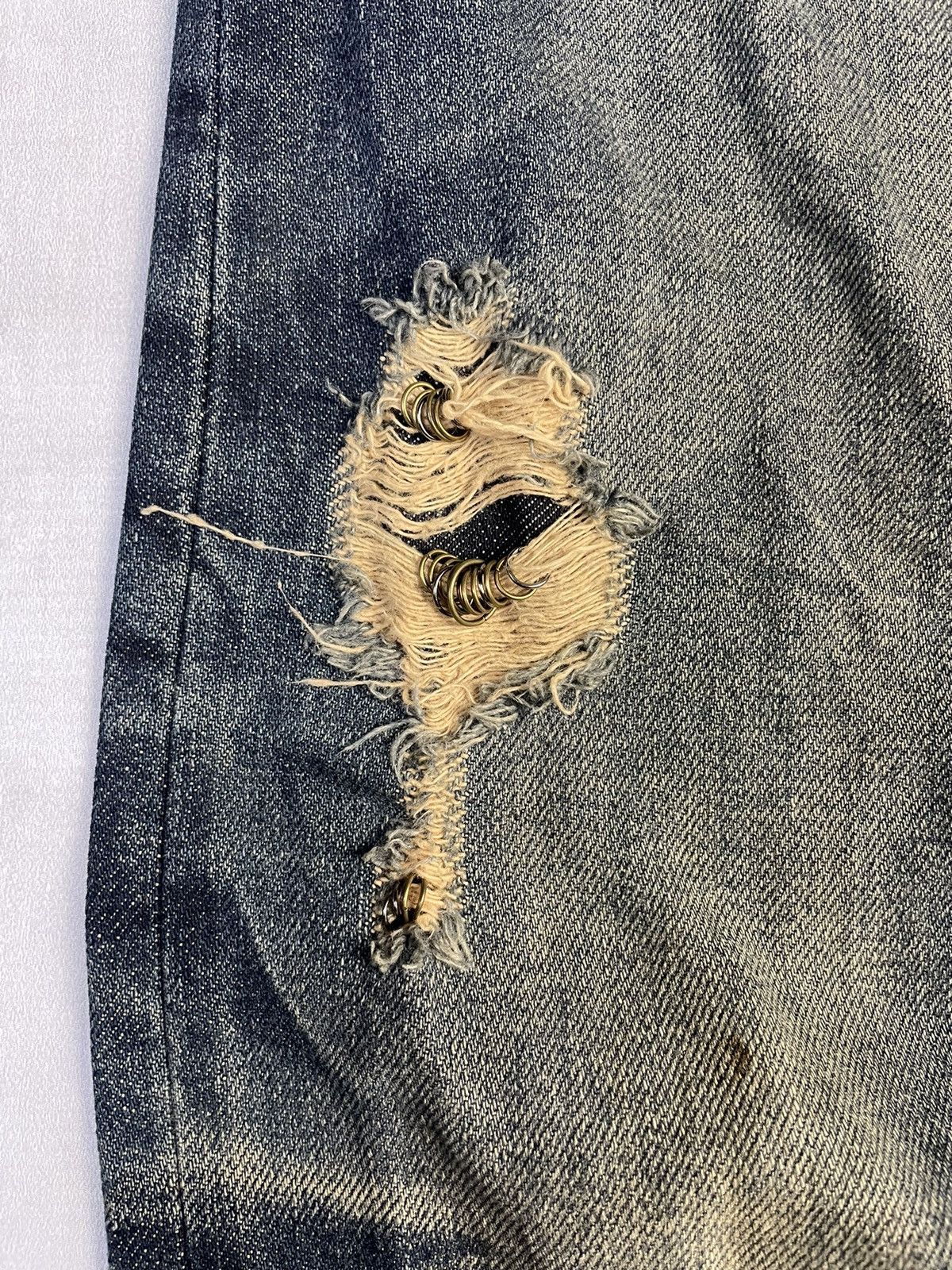 Tornado Mart 2000s CdP Vkei Style Pierced Flare Distressed Denim Size US 32 / EU 48 - 4 Thumbnail
