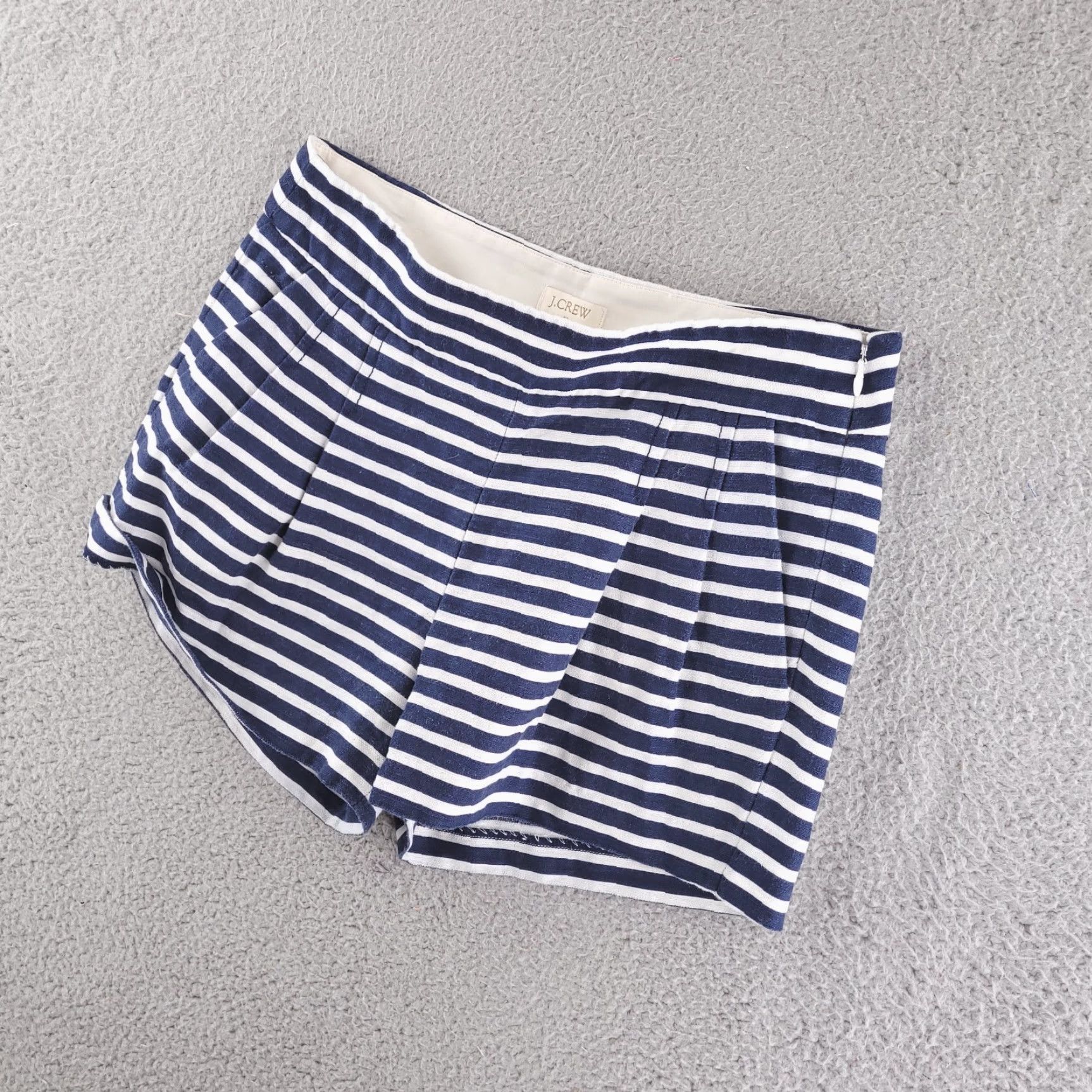 J.Crew J.CREW Shorts Womens 00 Linen Blend Navy White Blue Mini Chino Short - Adult Womens, Linen Blend, White, Blue, Navy, 00, Regular, 100% authenticity Size 24" / US 00 / IT 34 - 2 Thumbnail