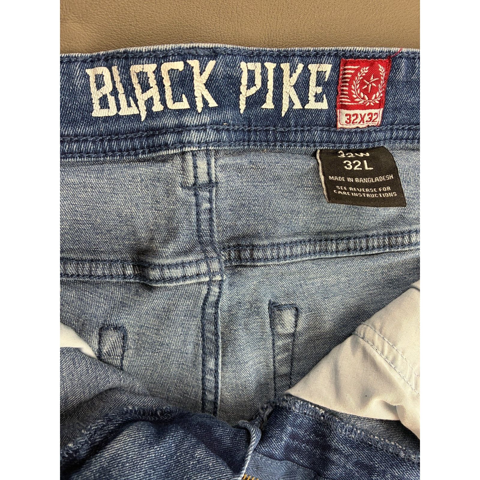 Pike Brothers Black Pike Graphic Denim Jeans Men’s 32x32 Streetwear Size US 32 / EU 48 - 7 Thumbnail
