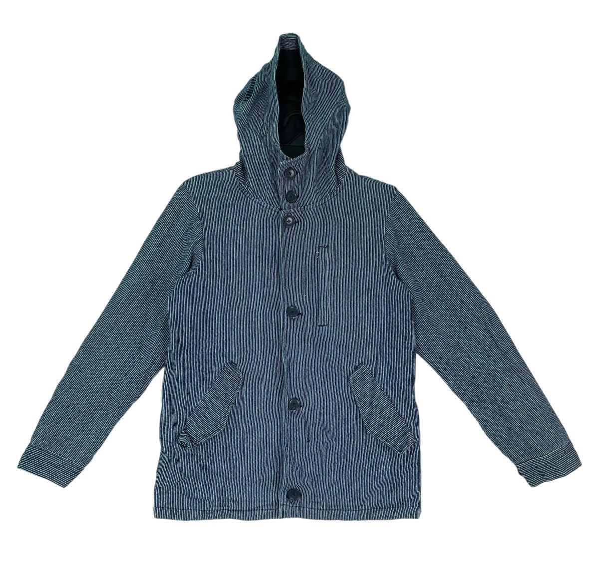 Rare Global Work japan hickory stripe workwear hoodie jacket