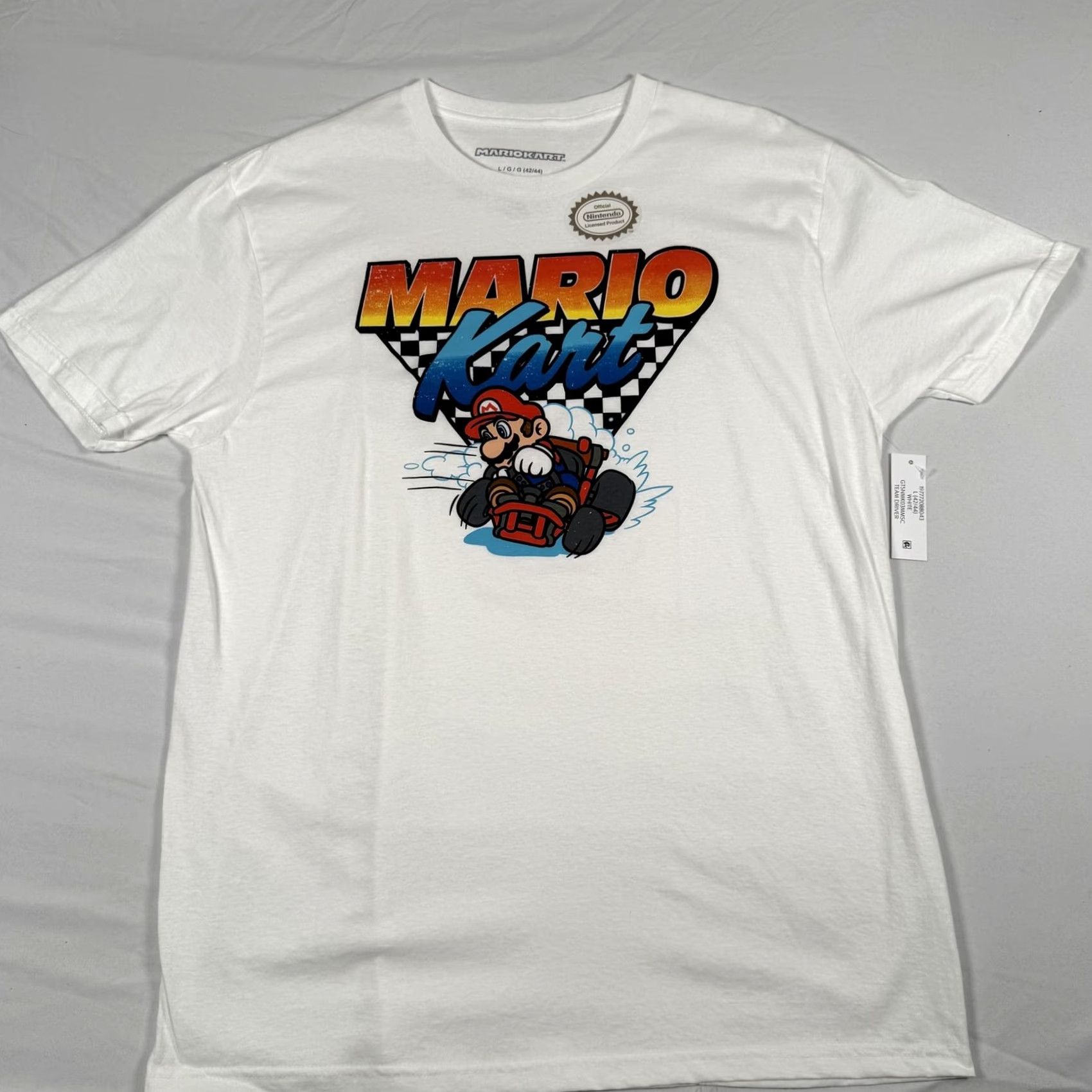 Mad Engine Mario Kart Shirt Mens Large White Graphic Tee Nintendo Mad Engine Racing Game Size US L / EU 52-54 / 3 - 2 Thumbnail