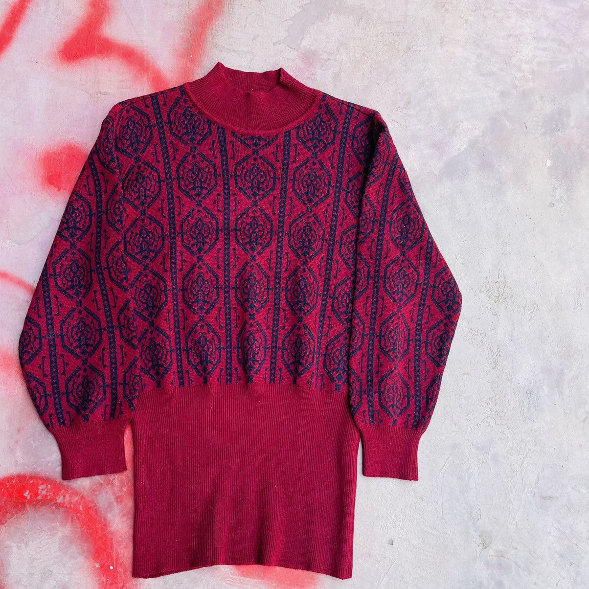 Other Japanese OverSized Ribbed Monogram Sweater Size M / US 6-8 / IT 42-44 - 1 Thumbnail