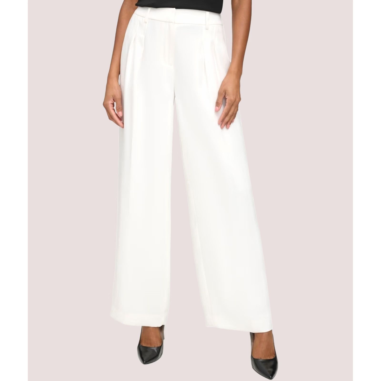 Karl Lagerfeld Karl Lagerfeld Womens Trousers Wide Leg Casual Pants white Size 12 Size 34" / US 12 / IT 48 - 1 Thumbnail