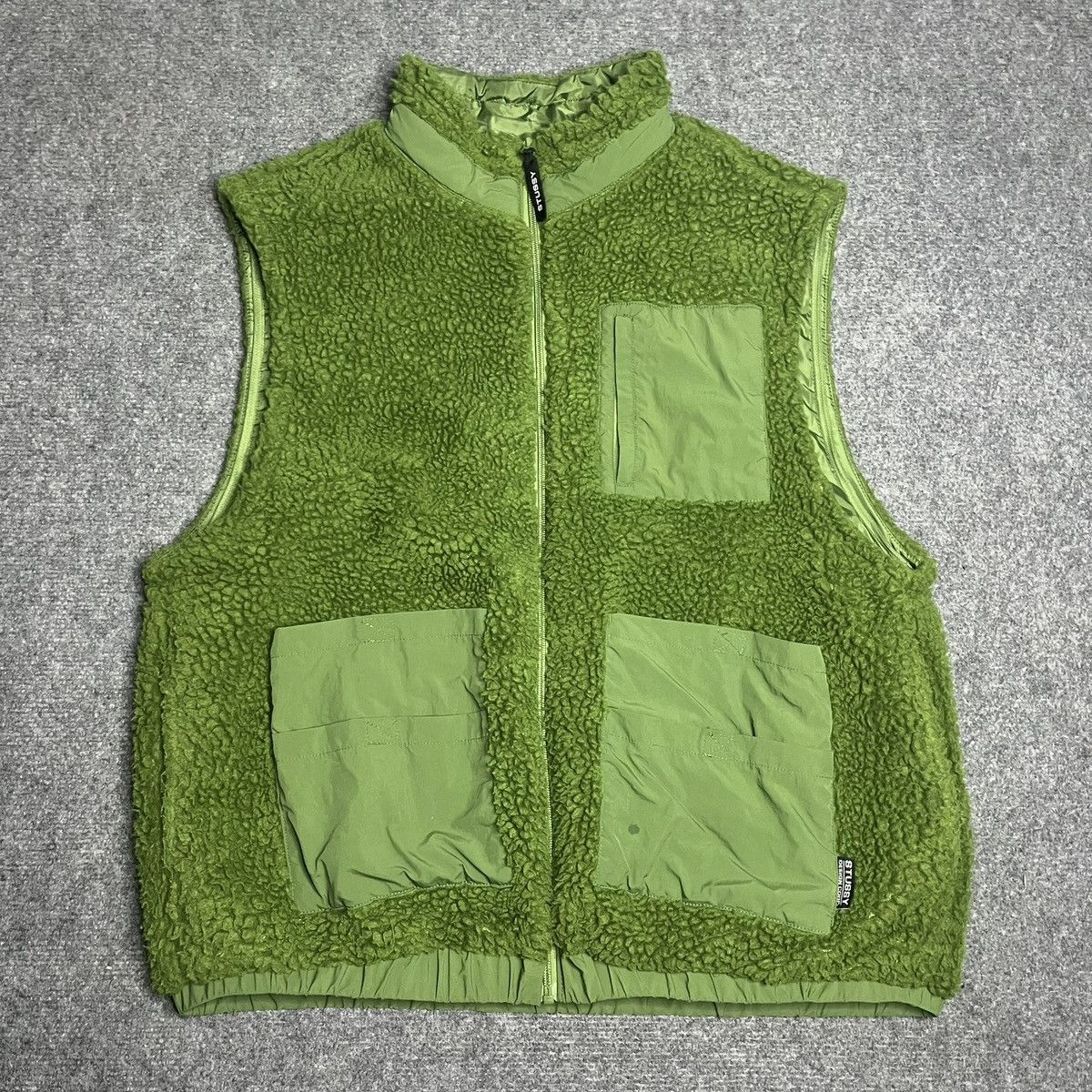 Stussy Crazy Stussy Green Sherpa Jacket/Vest Size US XL / EU 56 / 4 - 3 Thumbnail