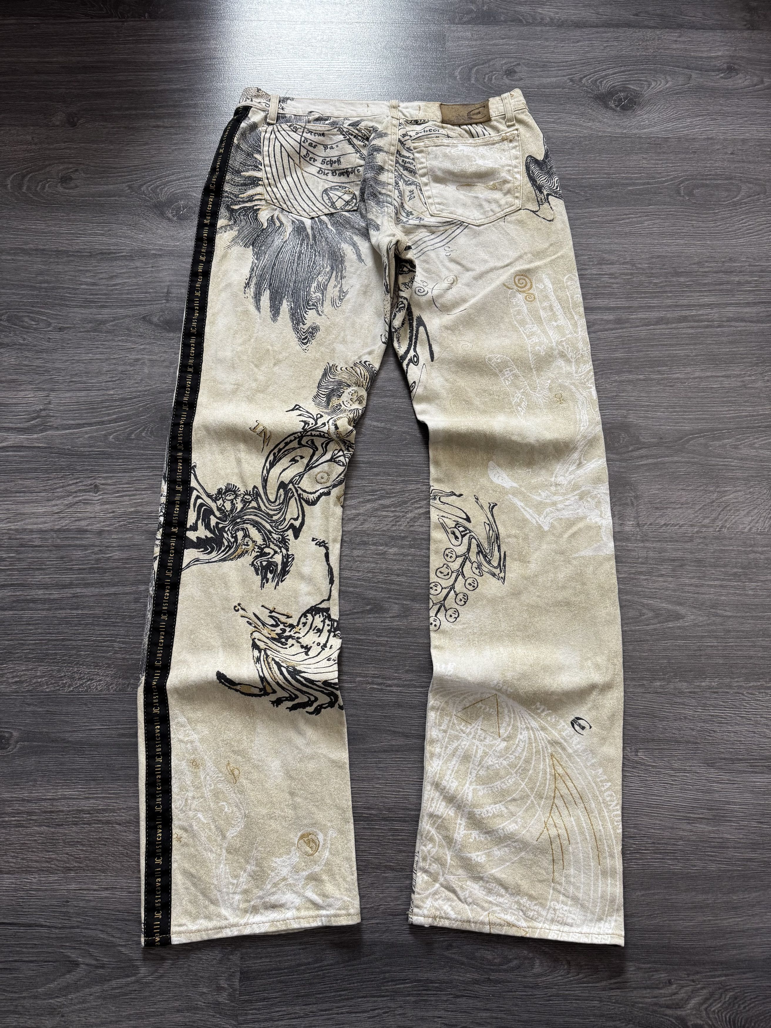 Just Cavalli AW2003 Cavalli Zodiac Astrology Imperial Beige Pants Size US 30 / EU 46 - 3 Thumbnail