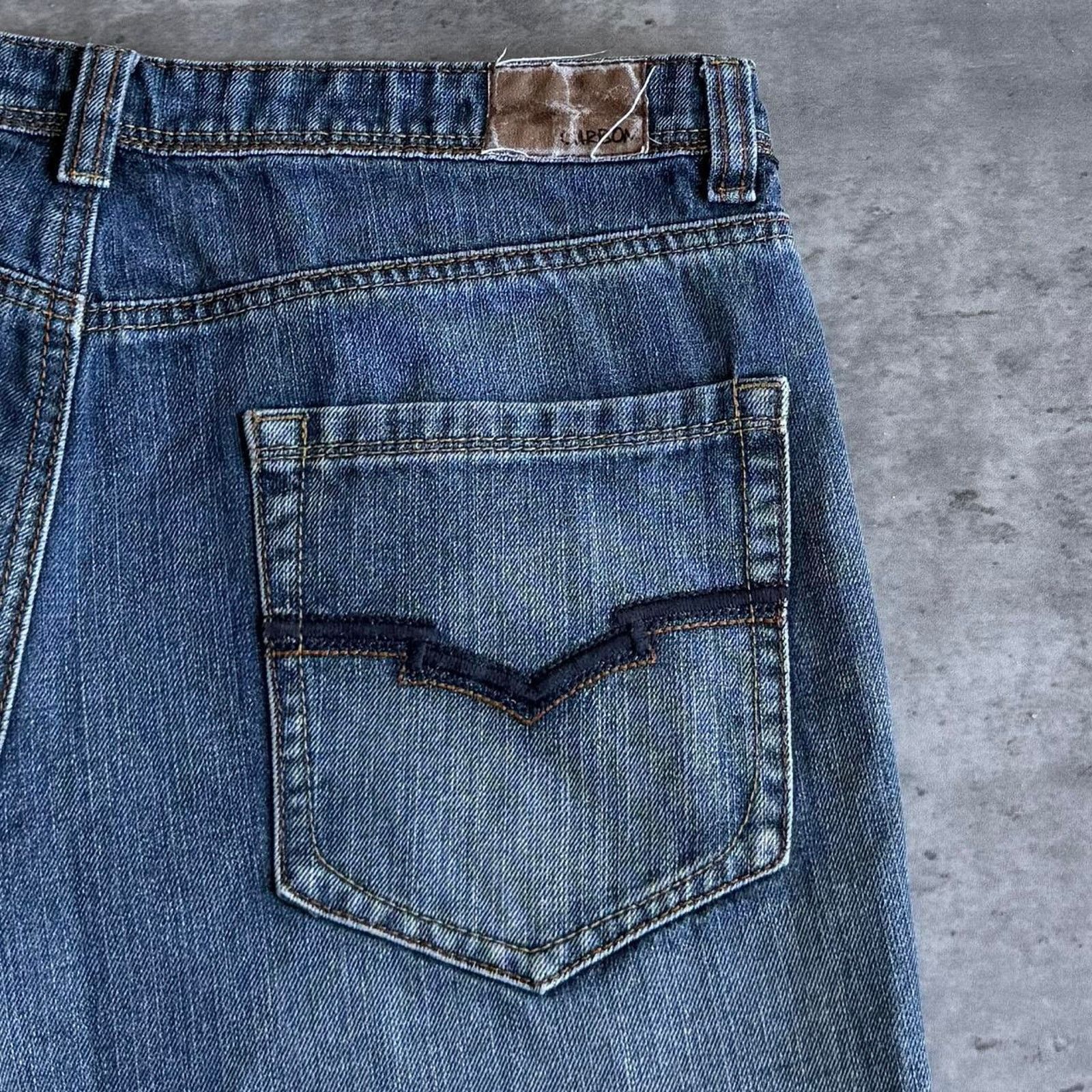 Carbon × Japanese Brand × Vintage Vintage Y2K Carbon Embroidered Baggy Grunge Opium Jeans Size US 33 - 3 Thumbnail