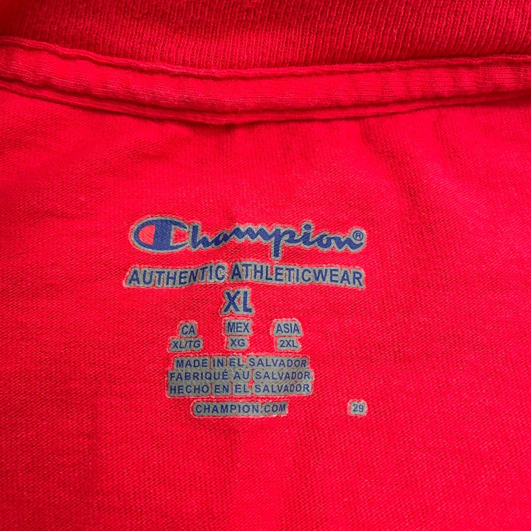 Champion Champion Athletic Wear Graphic T-Shirt Mens XL Red Cotton Short Sleeve Crew Tee Size US XL / EU 56 / 4 - 5 Thumbnail