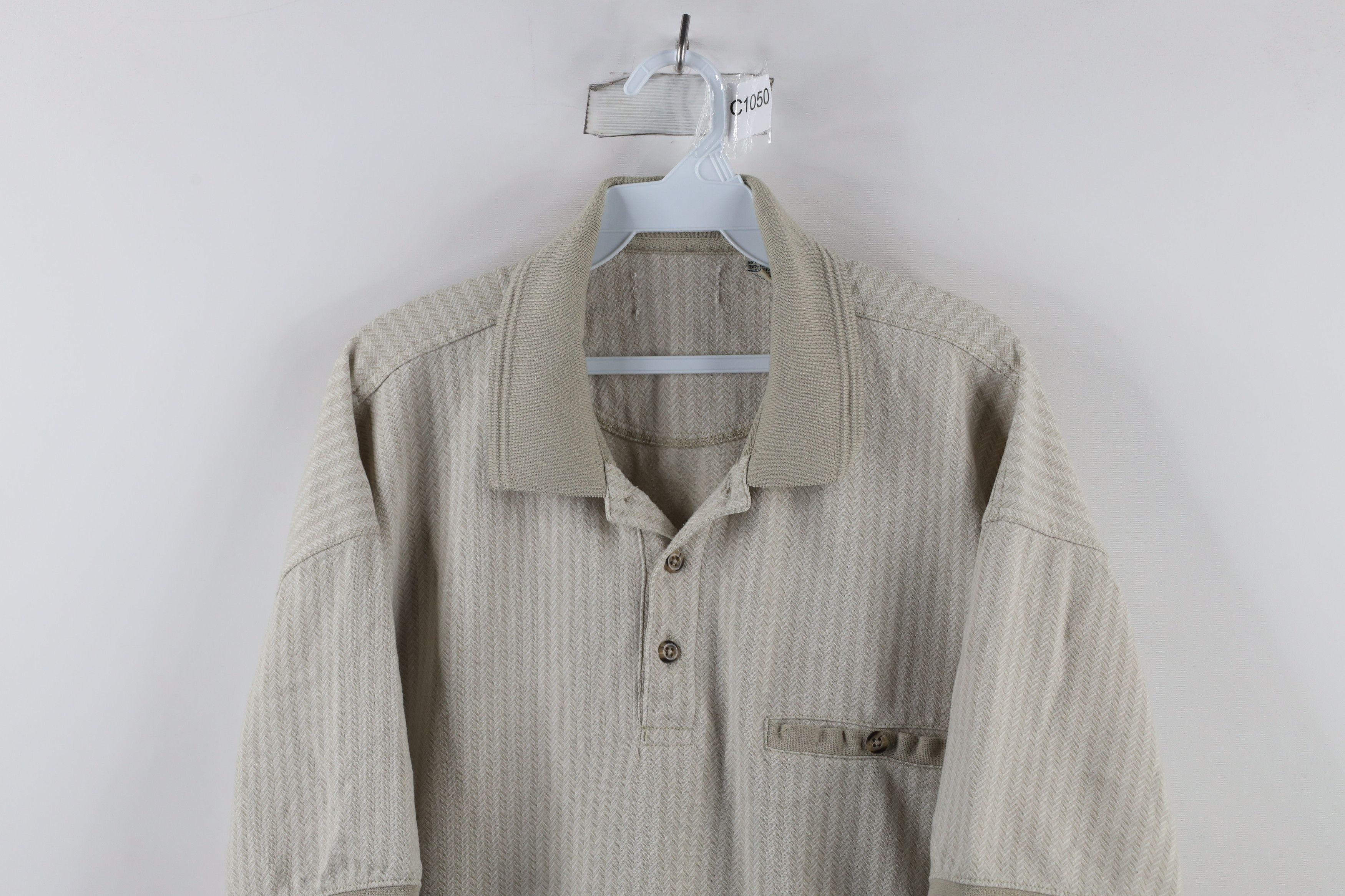 Vintage Vintage 90s Streetwear Herringbone Collared Pullover Polo Size US XL / EU 56 / 4 - 2 Thumbnail