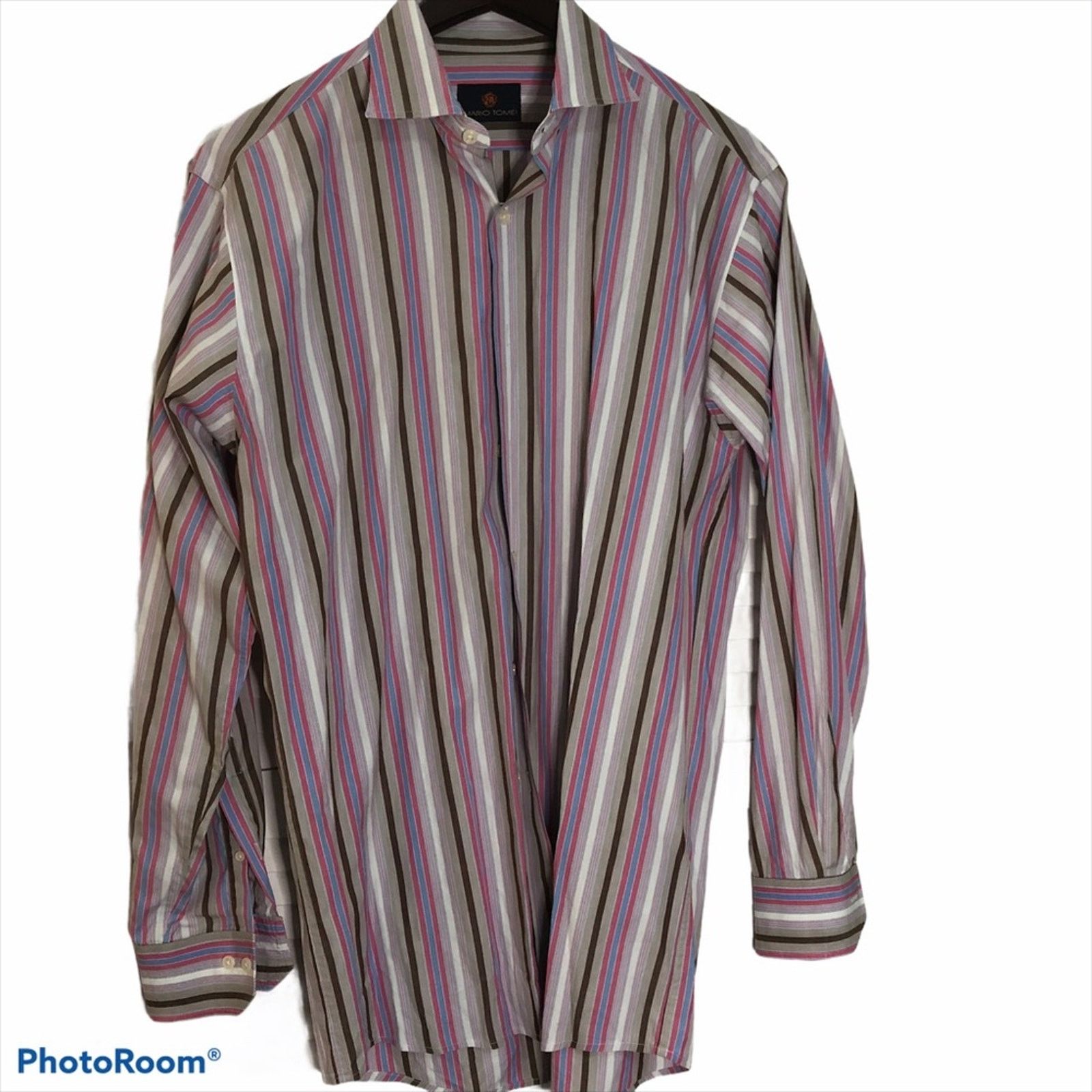 Designer Mario Tomei Multicolored Striped button down Size M Size US M / EU 48-50 / 2 - 1 Thumbnail