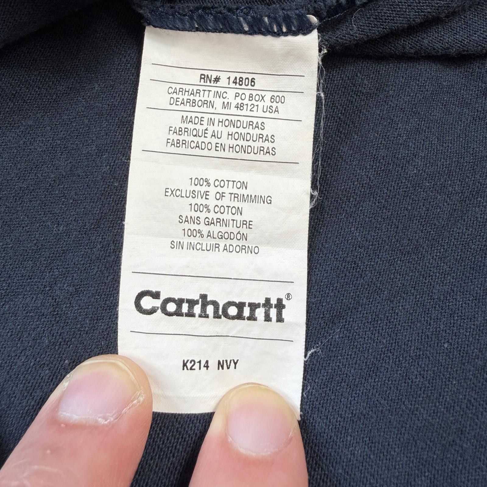 Carhartt Carhartt K214 Navy Blue Vertical Long Sleeve Shirt Mens 2XL Size US XXL / EU 58 / 5 - 4 Thumbnail