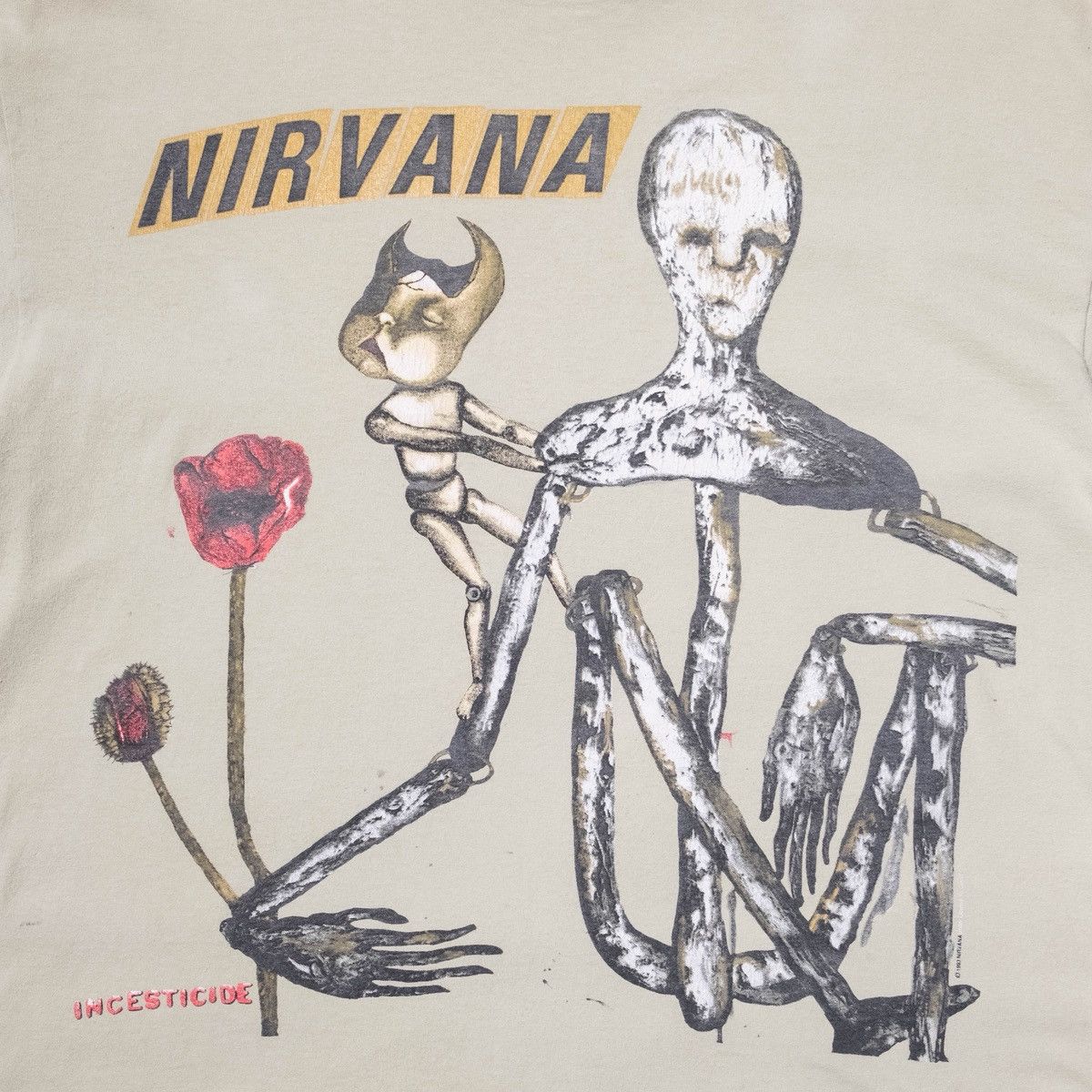 Vintage 1993 Nirvana Licensed Insecticide Tee Size US XL / EU 56 / 4 - 3 Thumbnail