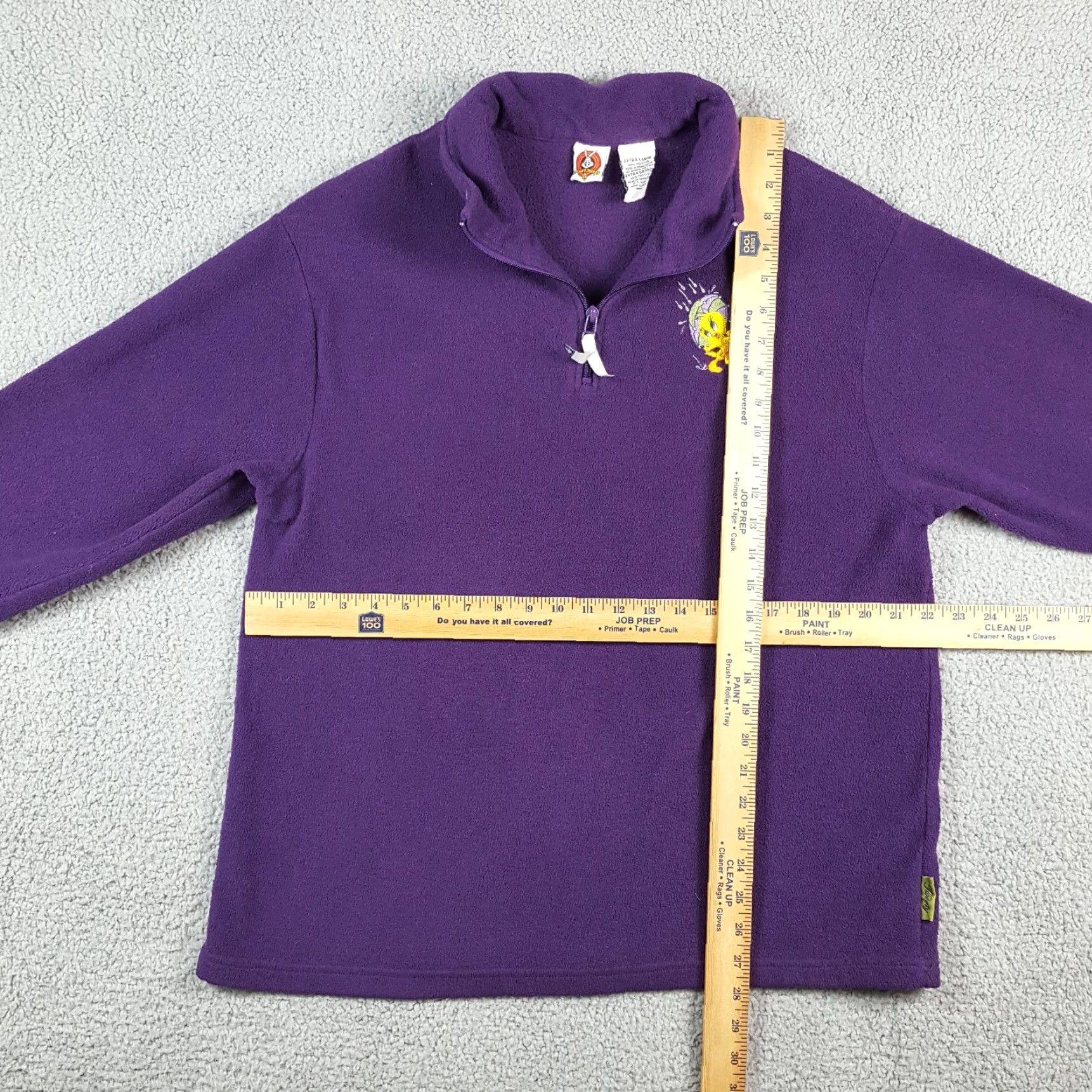 Vintage VINTAGE Looney Tunes Tweety Purple 1/4 Zip Fleece Women's XL Jacket Size XL / US 12-14 / IT 48-50 - 7 Thumbnail