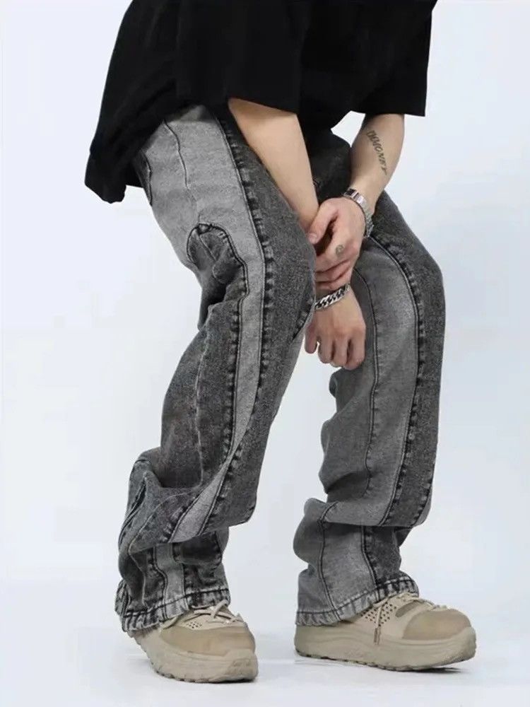 Denime × Vintage Kanye Y2K Streetwear Washed Baggy Stacked Jeans Pants Size US 28 / EU 44 - 3 Thumbnail