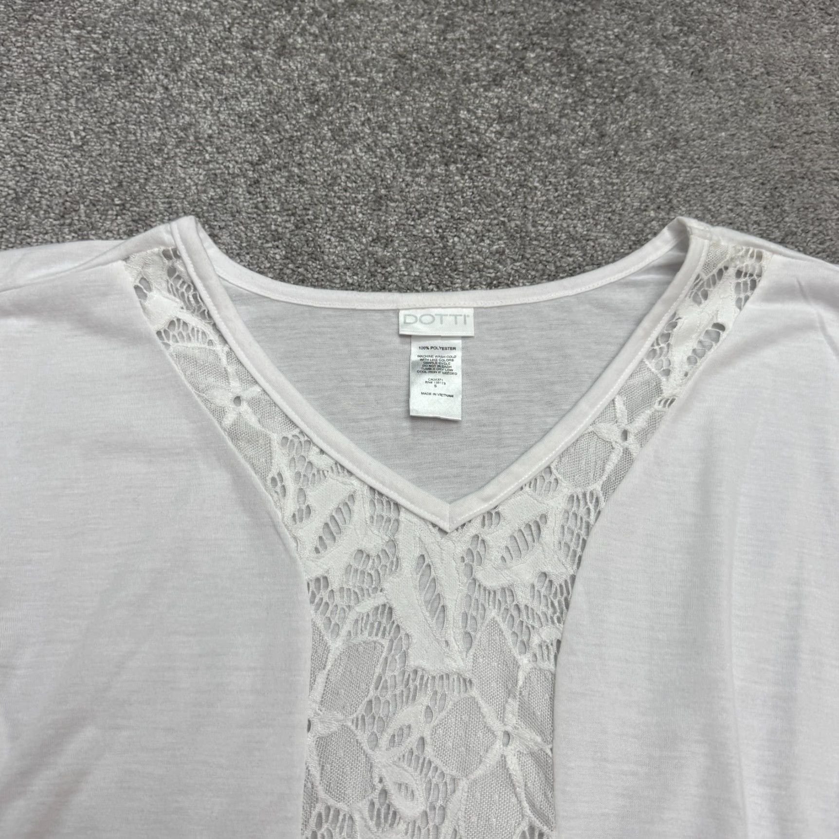 Vintage Dotti White Sheer Lace Panel Swimwear Cover Up Tunic Mini Dress Womens Small Top Size S / US 4 / IT 40 - 3 Thumbnail