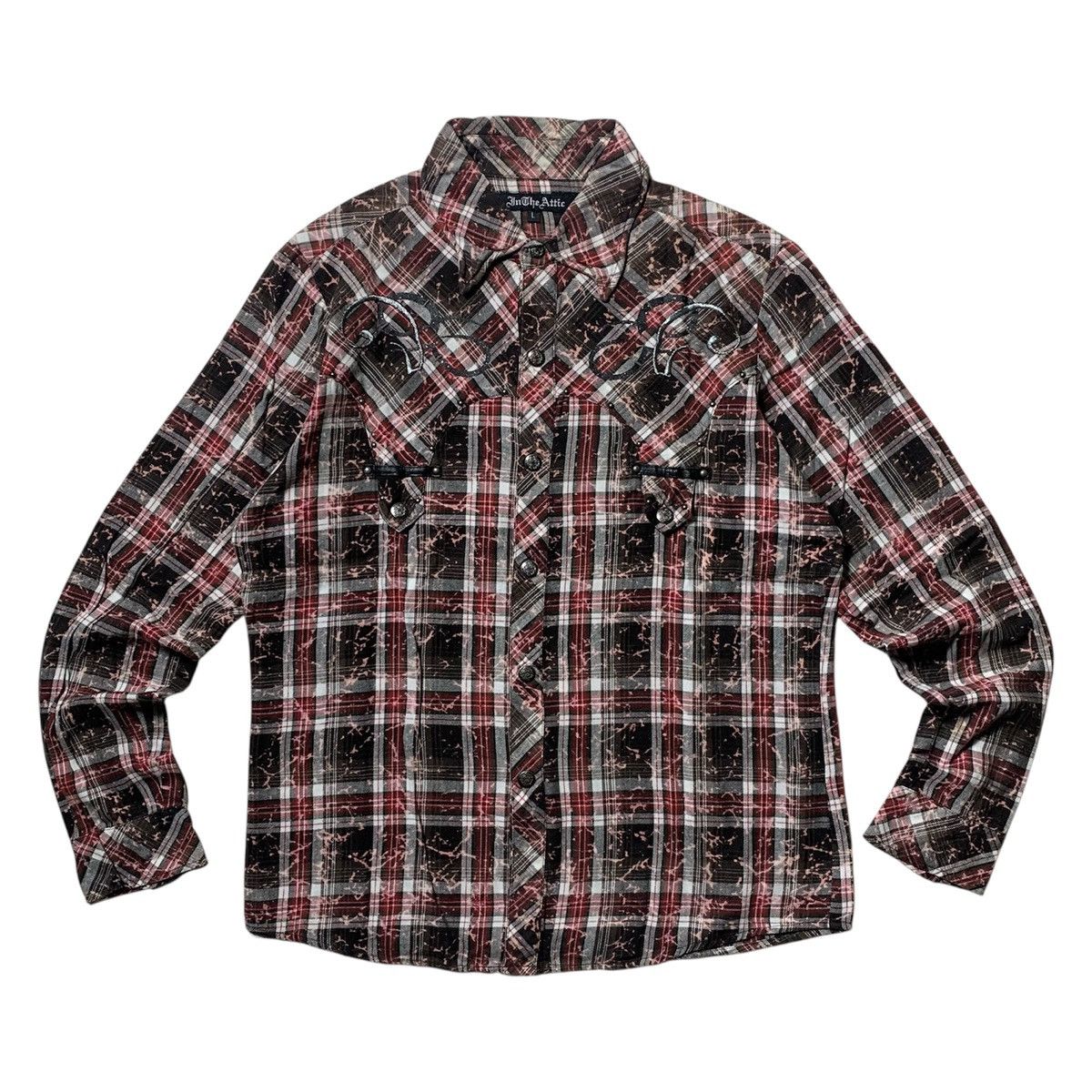 In The Attic × Japanese Brand × Vintage In The Attic Embroidery Shirt Punk Gothic Cowboys Style Size US L / EU 52-54 / 3 - 1 Thumbnail