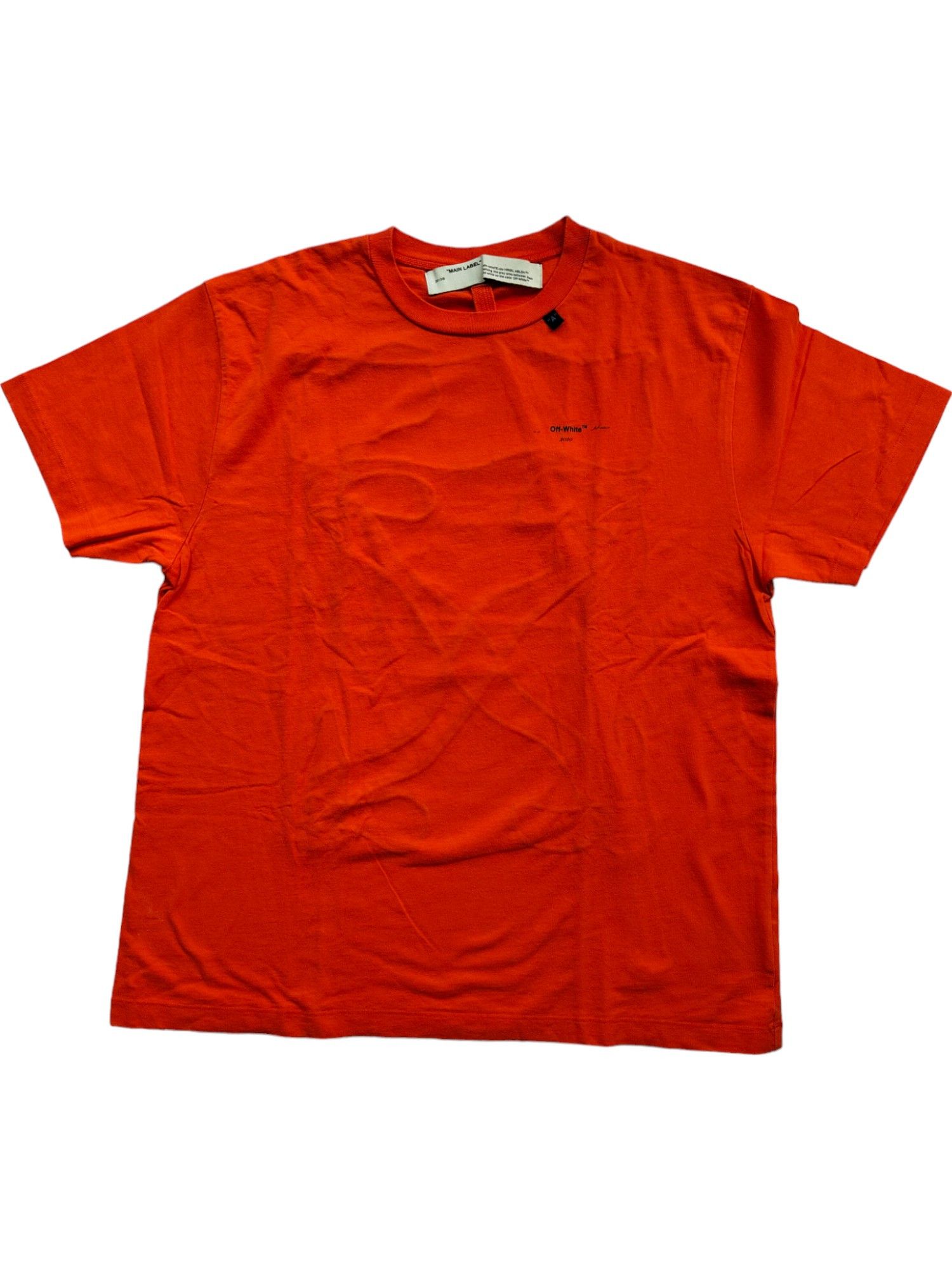 Off-White Orange Tee With Black Stitching Logo At The Back Size US XS / EU 42 / 0 - 1 Thumbnail