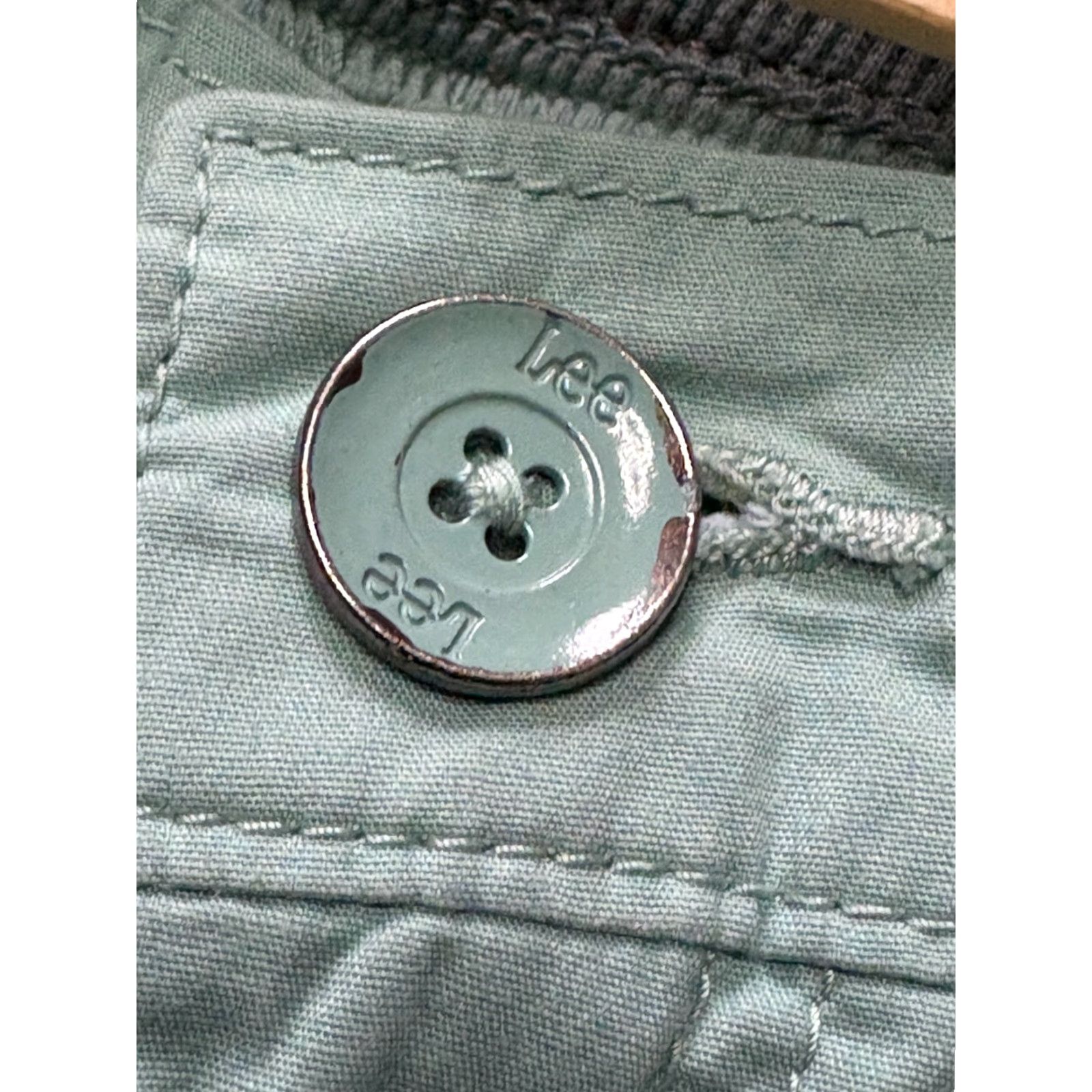 Lee Lee Shorts Womens 8P Petite Teal Stretch Relaxed Chino Pocket Logo Size 30" / US 8 / IT 44 - 4 Thumbnail