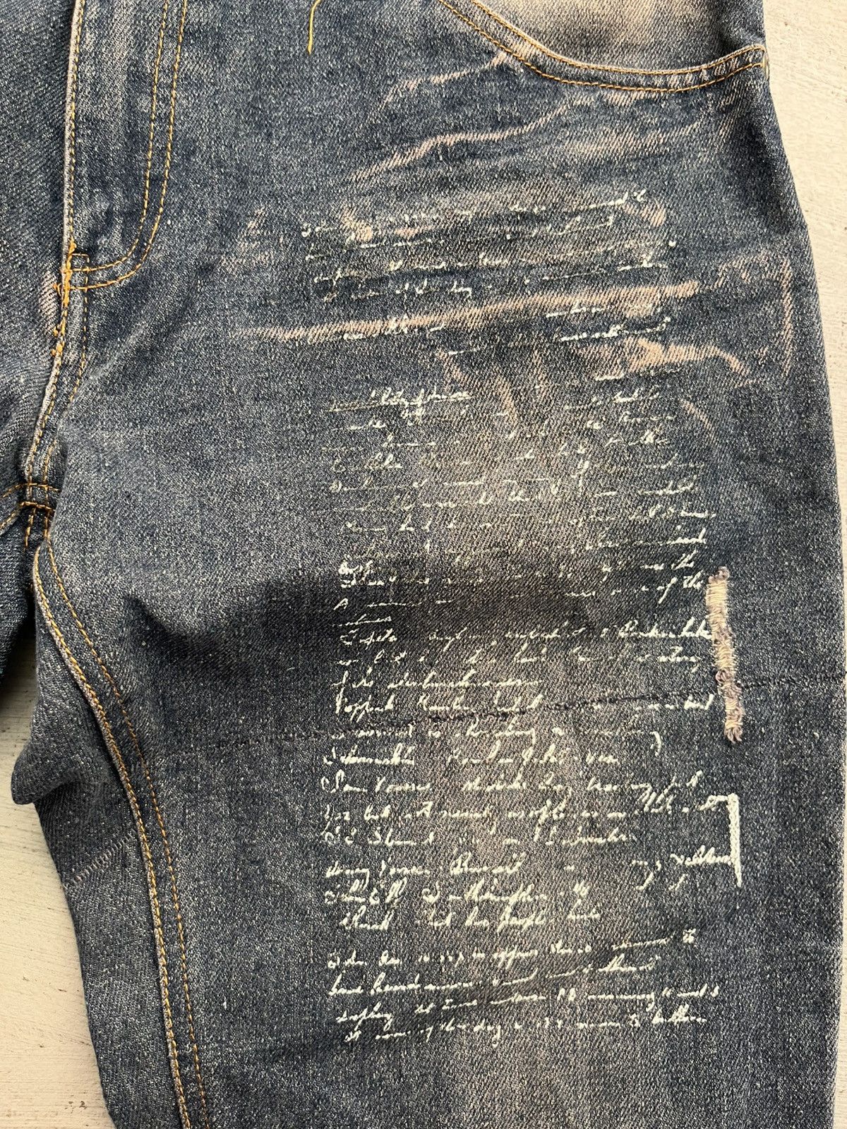 14th Addiction IN THE ATTIC POEM DISTRESSED JEANS PUNK LGB Y2K Size US 30 / EU 46 - 6 Thumbnail