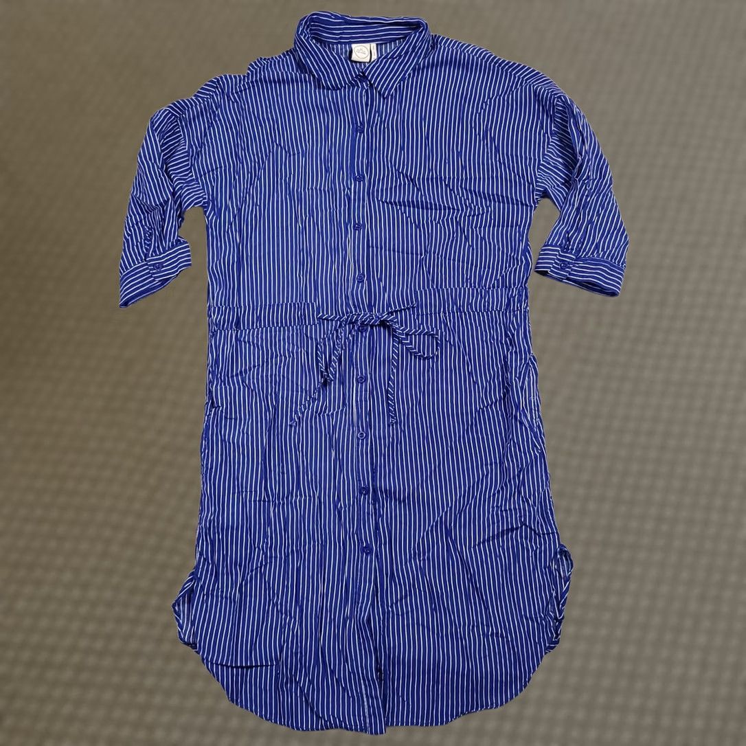 Vintage Paper Crane Shirt Womens S Blue Dress Sleeve Button Tie Front Size S / US 4 / IT 40 - 1 Thumbnail