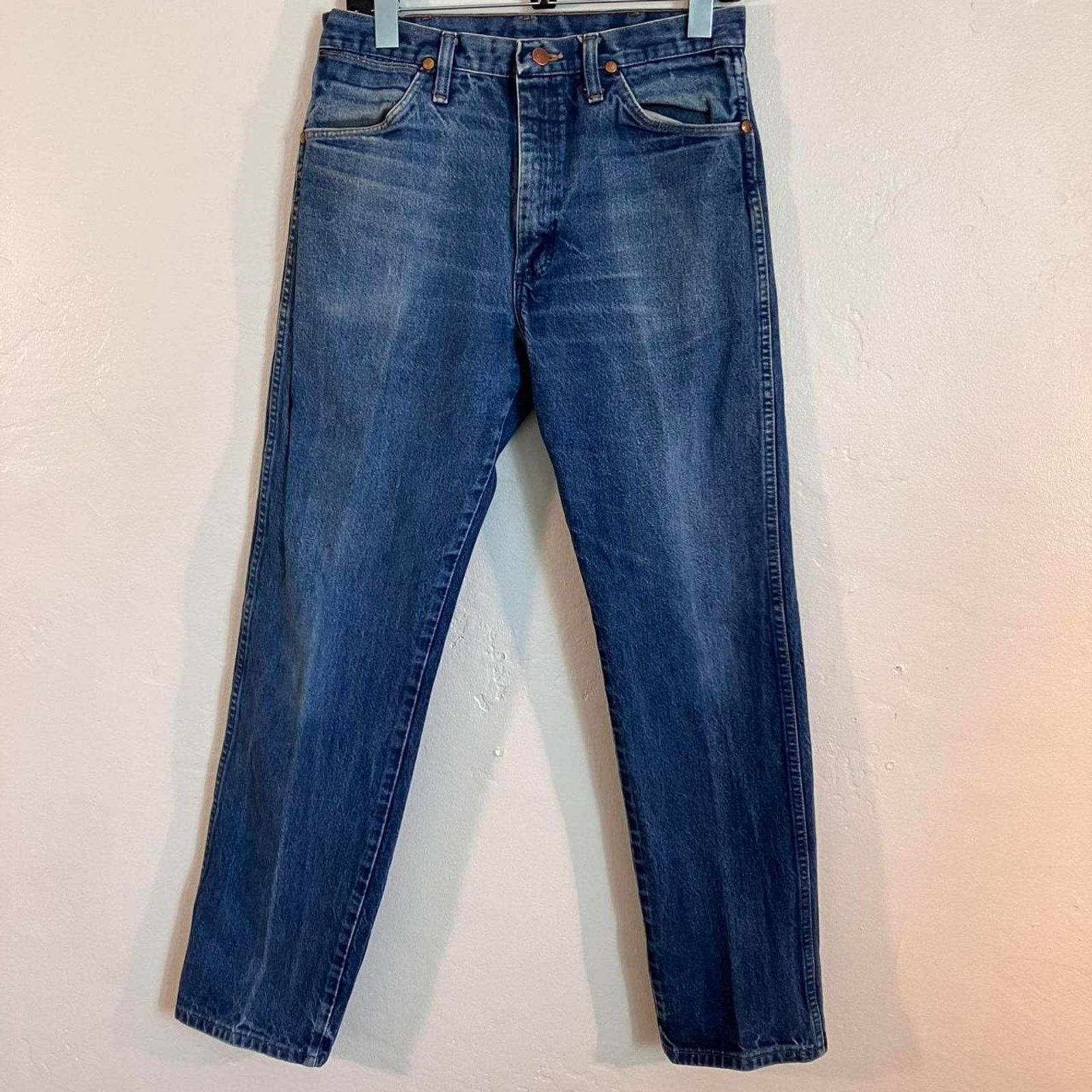 Vintage × Wrangler Vintage 80s Wrangler Blue Denim Jeans Cowboy Workwear Size US 33 - 1 Thumbnail
