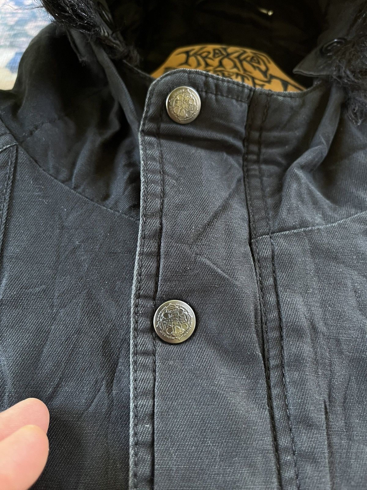 Vintage × Von Dutch Vintage Von Dutch Mohair Hoodie Button Jacket Size US L / EU 52-54 / 3 - 3 Thumbnail