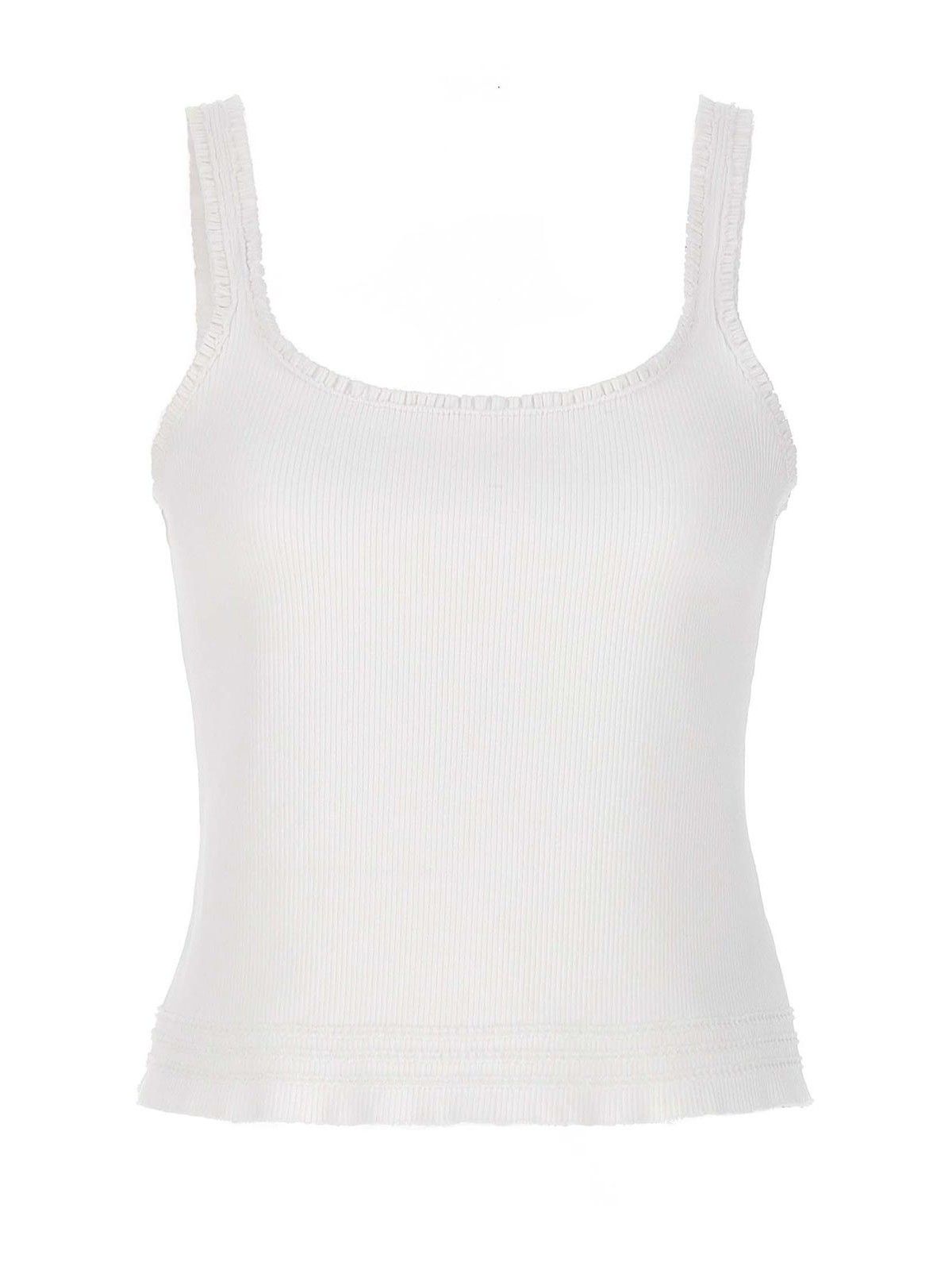 Chloe o1loc1c10425 Ruffles Mini Top in White Size L / US 10 / IT 46 - 1 Thumbnail