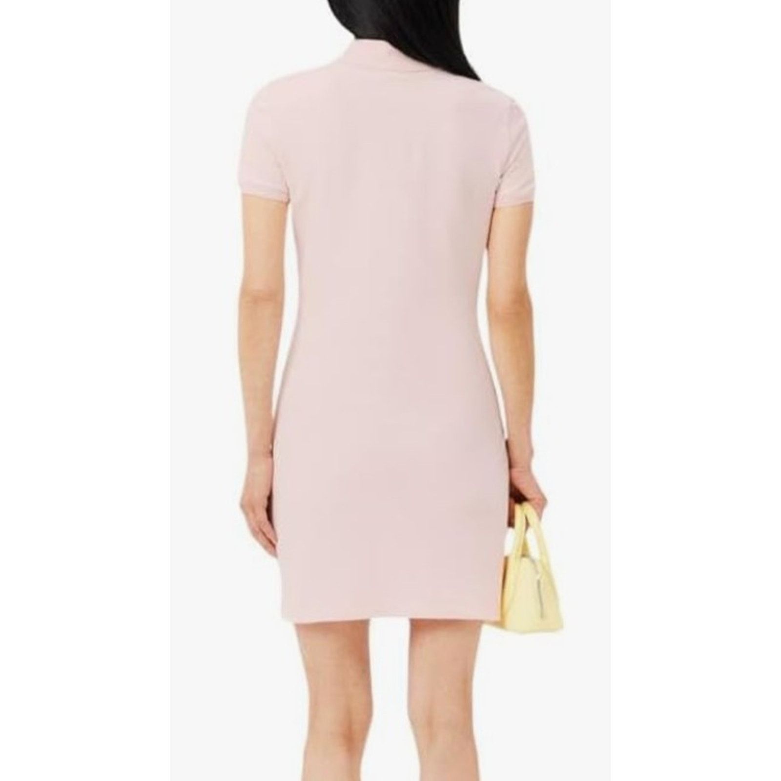 Lacoste Lacoste Women's Short Sleeve Slim Fit Stretch Dress Pink 2 Size XS / US 0-2 / IT 36-38 - 4 Thumbnail