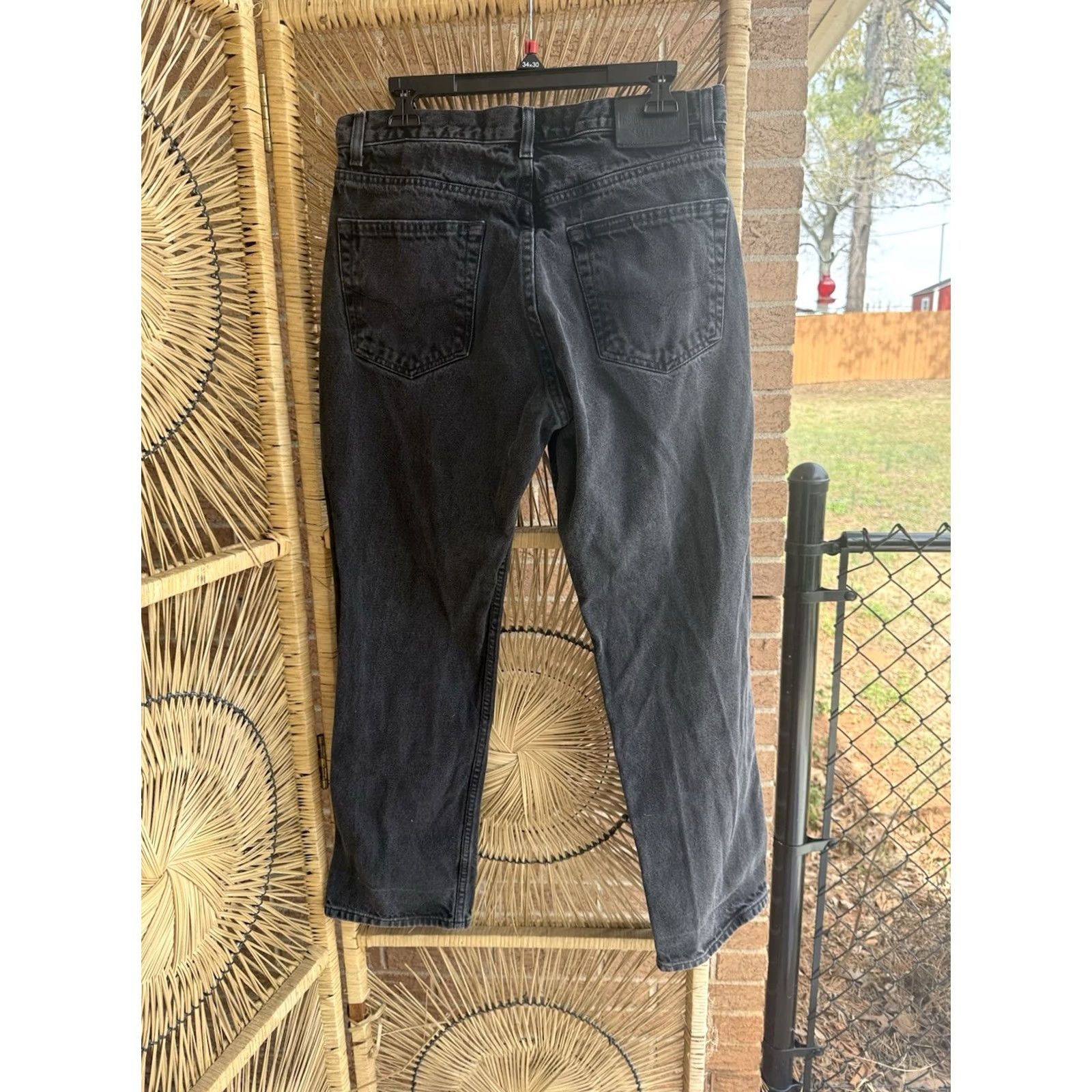 Harley Davidson Harley-Davidson Jeans Mens 34x30 Black Denim Straight Leg 5-Pocket Biker Logo Motorcycle Pants Size US 34 / EU 50 - 2 Thumbnail