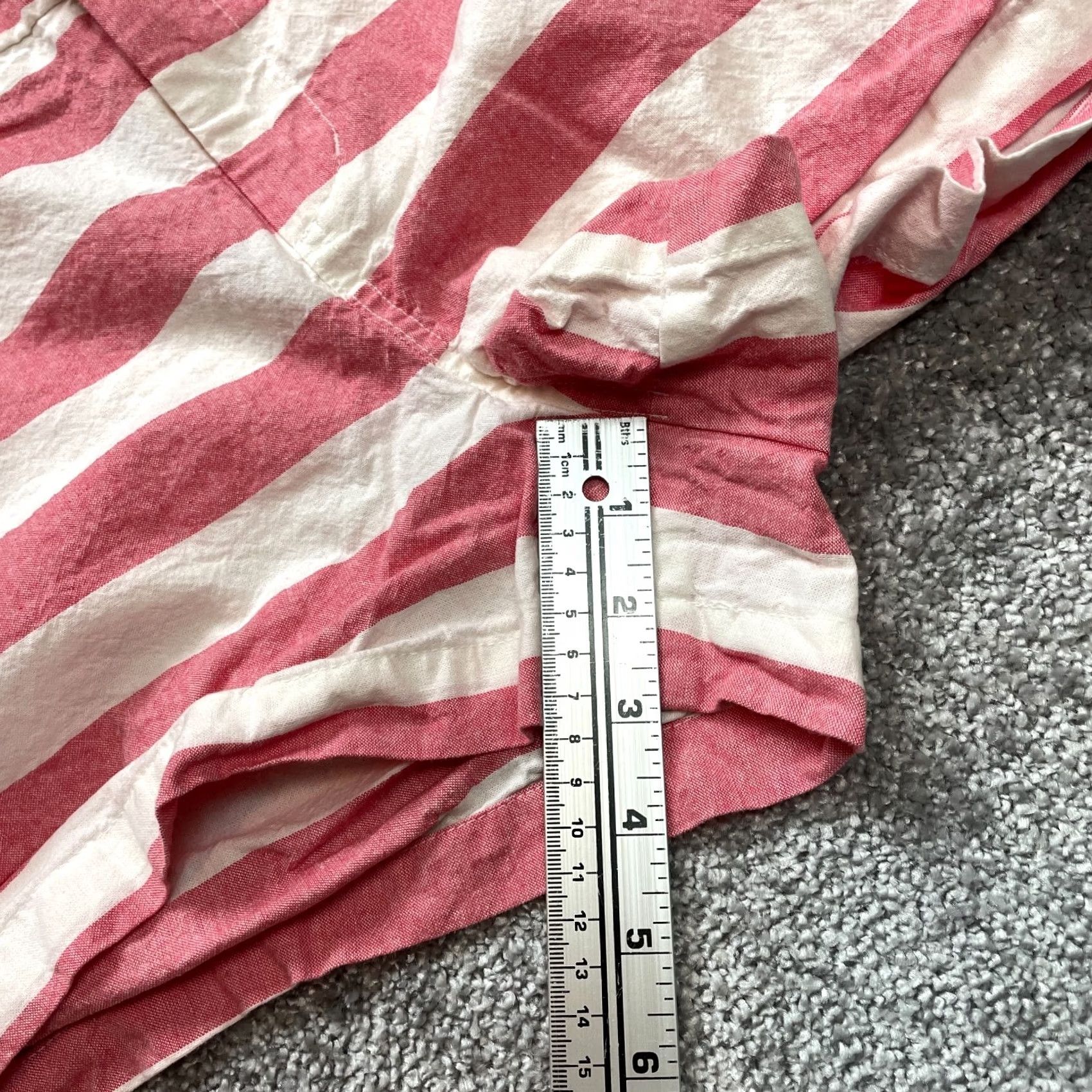 Merona Merona Chino Shorts Womens 18 Pink Striped Bermuda Cotton Pockets 3" Inseam Size 27" / US 4 / IT 40 - 2 Thumbnail