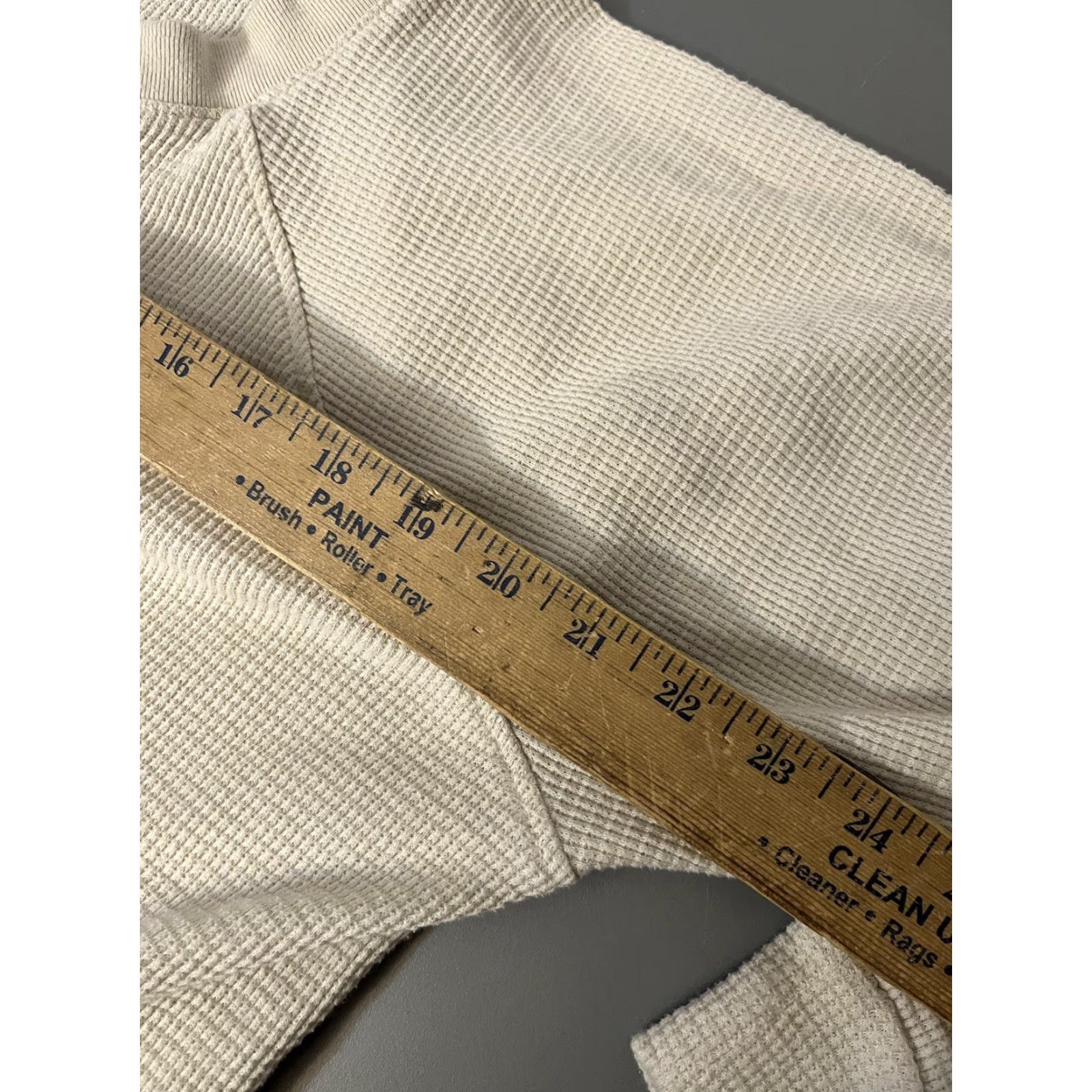 Gap GAP Women M Waffle-Knit Pullover V Neck Lightweight Thermal Longsleeve Beige Shirt (T-Shirt) Mens Women Boys Girls Size M / US 6-8 / IT 42-44 - 5 Thumbnail