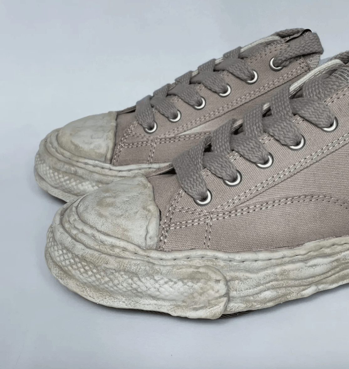 Maison MIHARA YASUHIRO Over Dyed Tan Canvas ‘Peterson’ Trainers Size US 12 / EU 45 - 4 Thumbnail