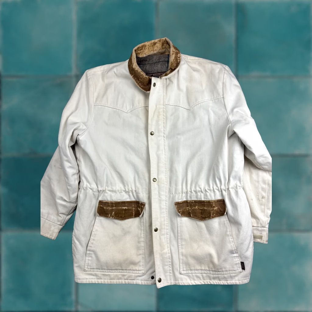 Walls VINTAGE Walls Western Wear Jacket Mens XL White Canvas Lined Parka USA Workwear Size US XL / EU 56 / 4 - 1 Thumbnail