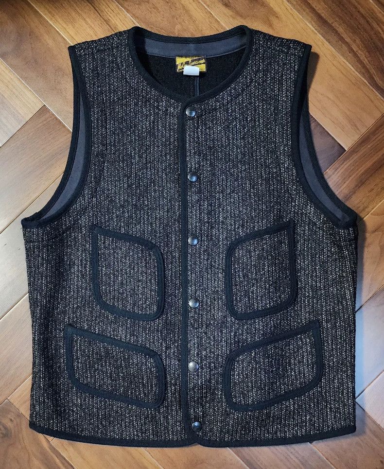 071◆THE REAL McCOY'S ALPACA VEST MJ19105 The Real McCoy's Vest, Alpaca, Pile-Lined - Khaki – Standard