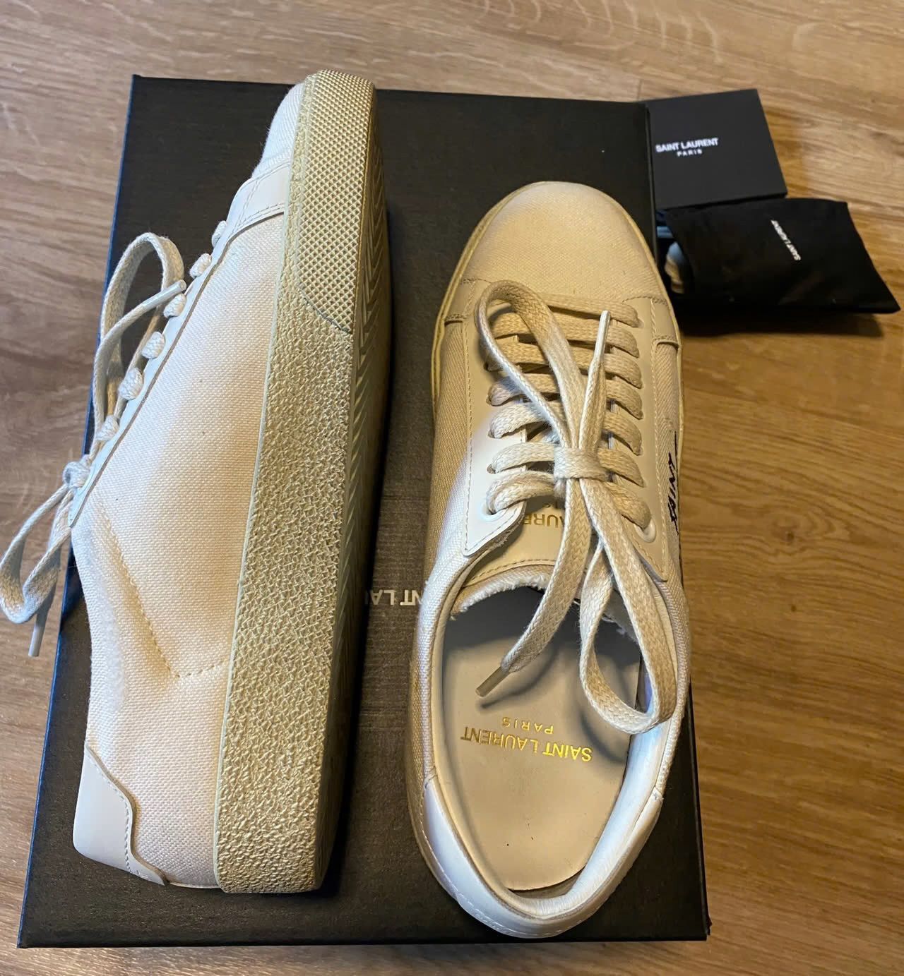 Saint Laurent Paris Saint Laurent Logo sneakers canvas Size US 5 / IT 35 - 4 Thumbnail